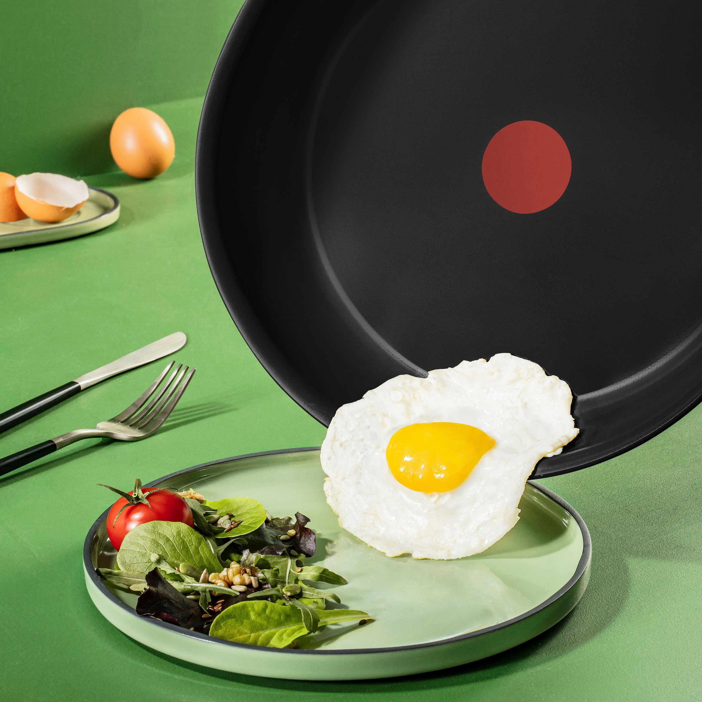 Tefal Bratpfanne »Renew On Black«, Aluminium, (1 tlg.), umweltfreundlich, recycelt, Thermo-Signal, geeignet für Induktion