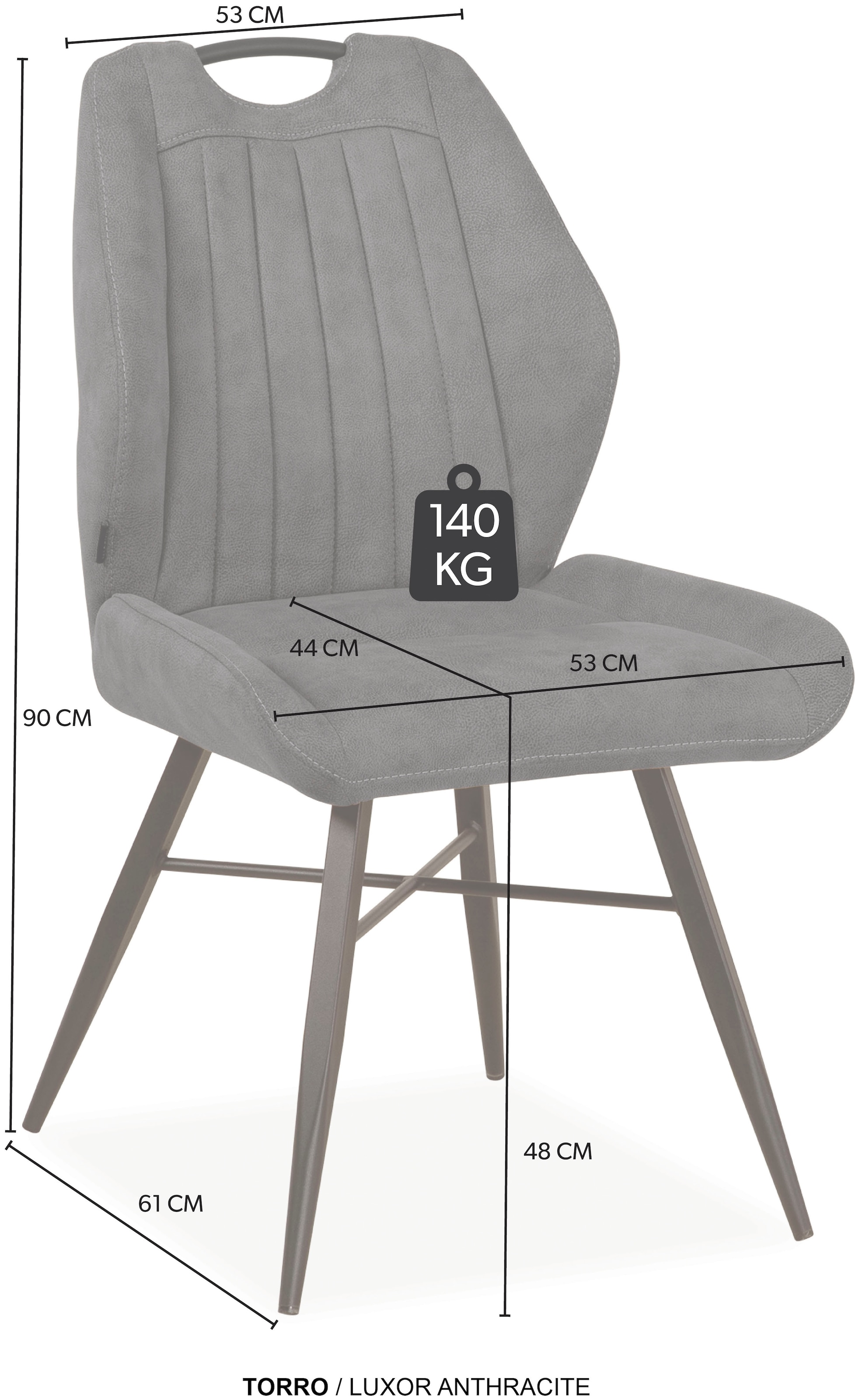OMG Design Esszimmerstuhl »Torro«, (Set), 1 St., Stoff, bequemer Polsterstuhl, pflegeleichter Bezug