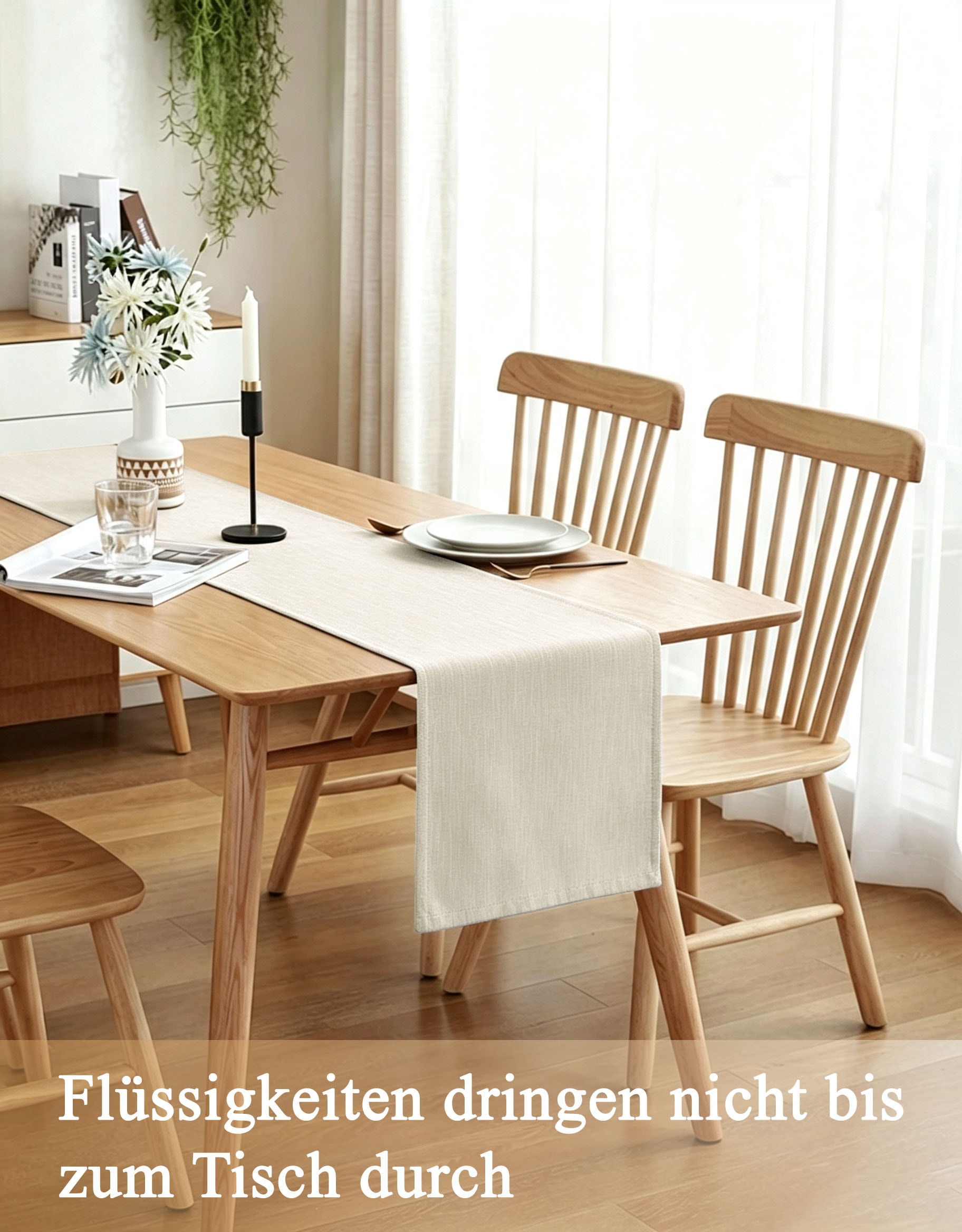OTTO home Tischläufer »Ozzie, 1 Stück in Leinenoptik, verschiedene Größen, Dekoration« Formstabil & pflegeleicht, gewebtes Design, uni, Dekoration, Esszimmer