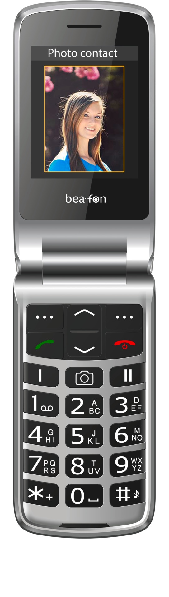 Beafon Klapphandy »SL605«, Schwarz/Silber