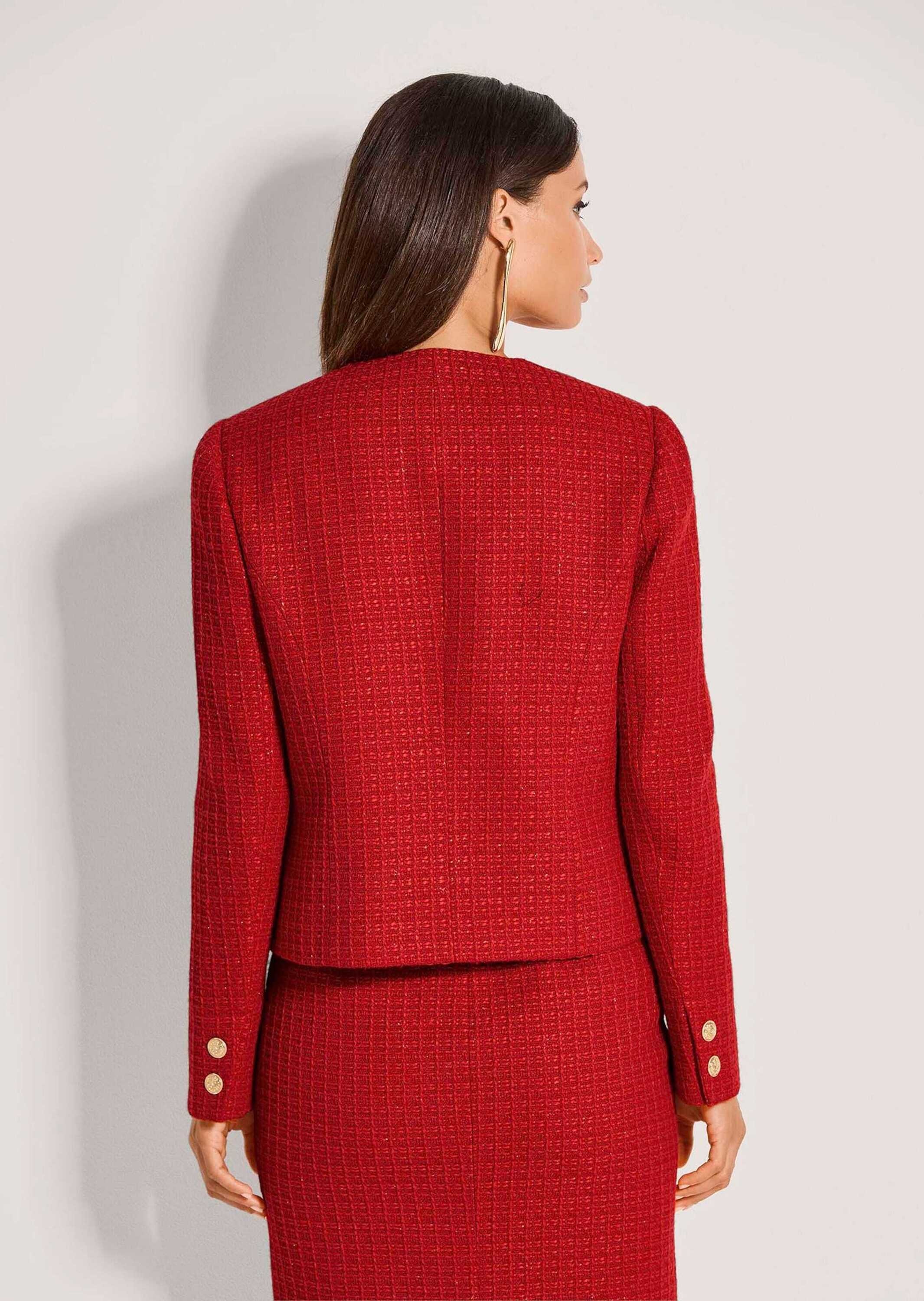 MADELEINE Jerseyblazer »Blazer Eleganter Kurzblazer ohne Kragen«