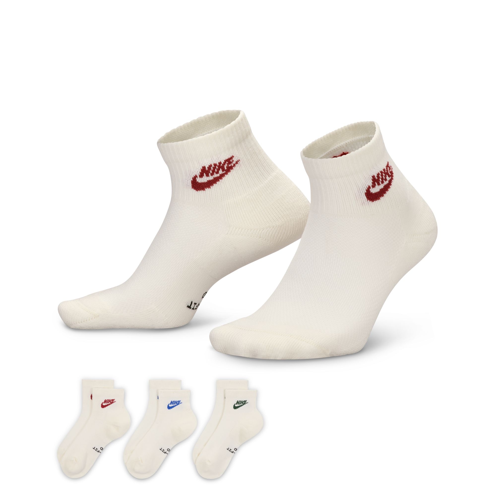 Nike Sportsocken »U NK ED ELVD ANK 3P FUTRA -144« für Erwachsene, Everyday Essential Socken, leichte, vielseitige Socken