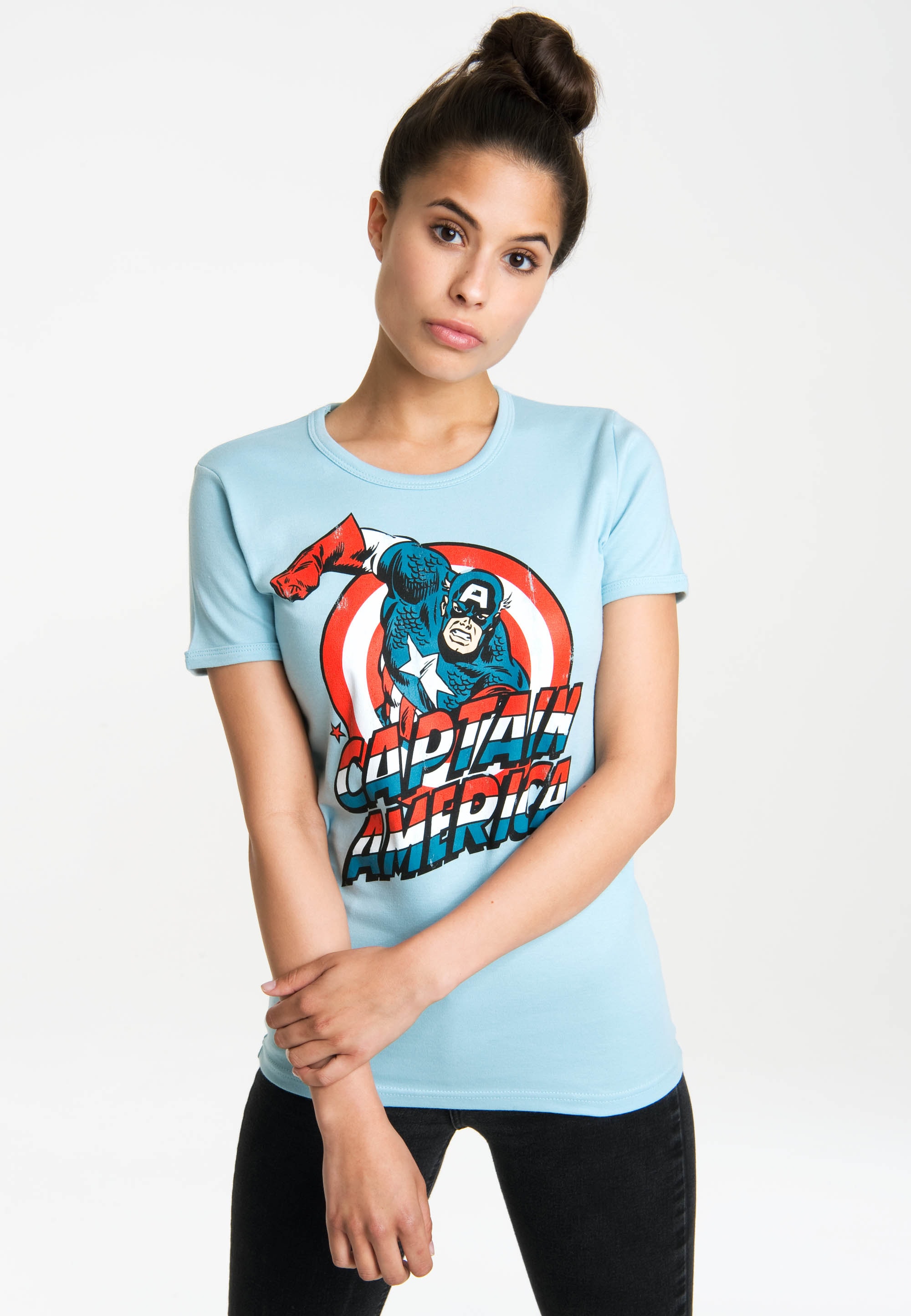 LOGOSHIRT T-Shirt »Captain America«, mit lizenzierten Originaldesign