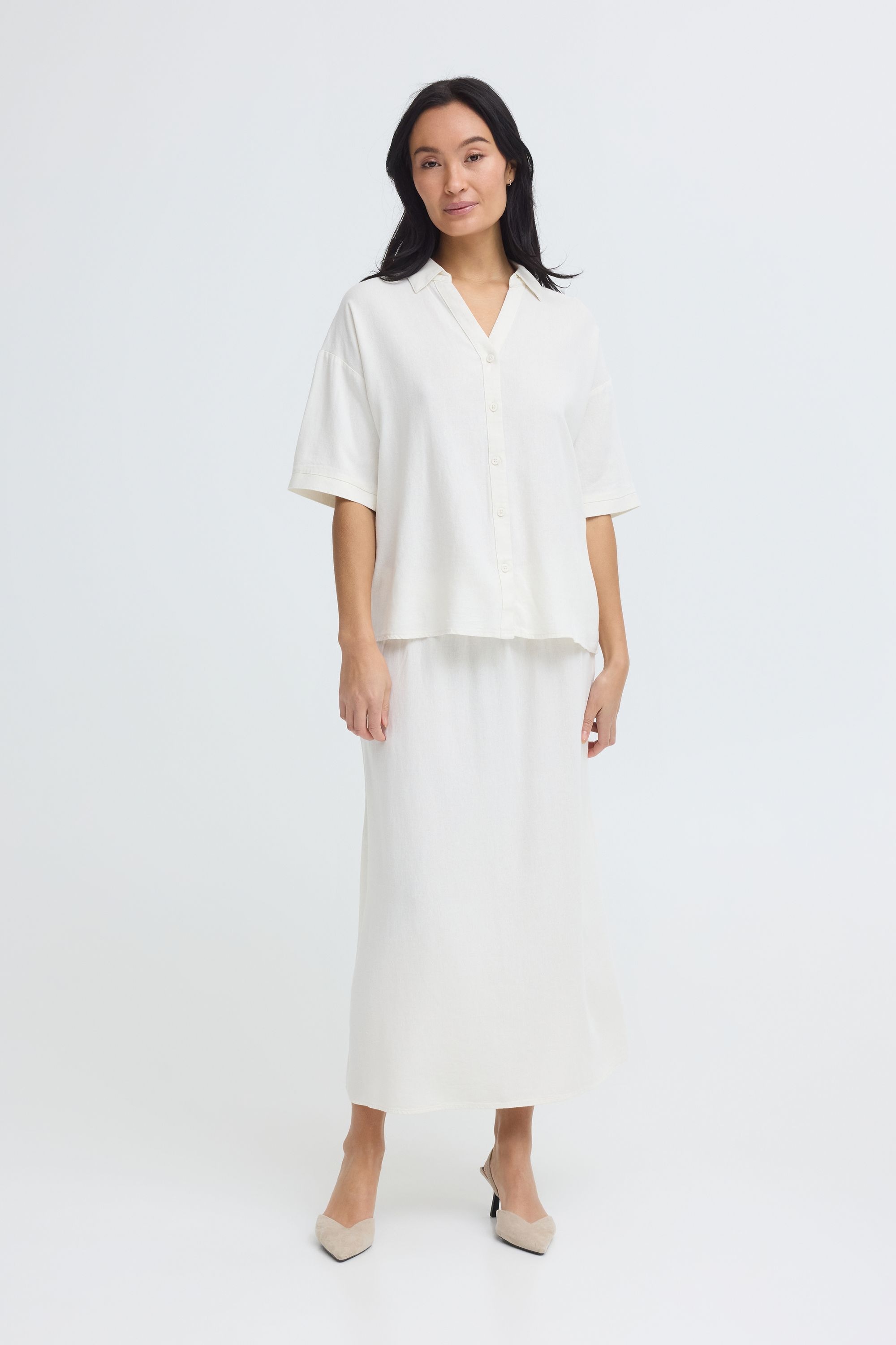 OXMO Hemdbluse »Hemdbluse OXNInna Linen Mix«