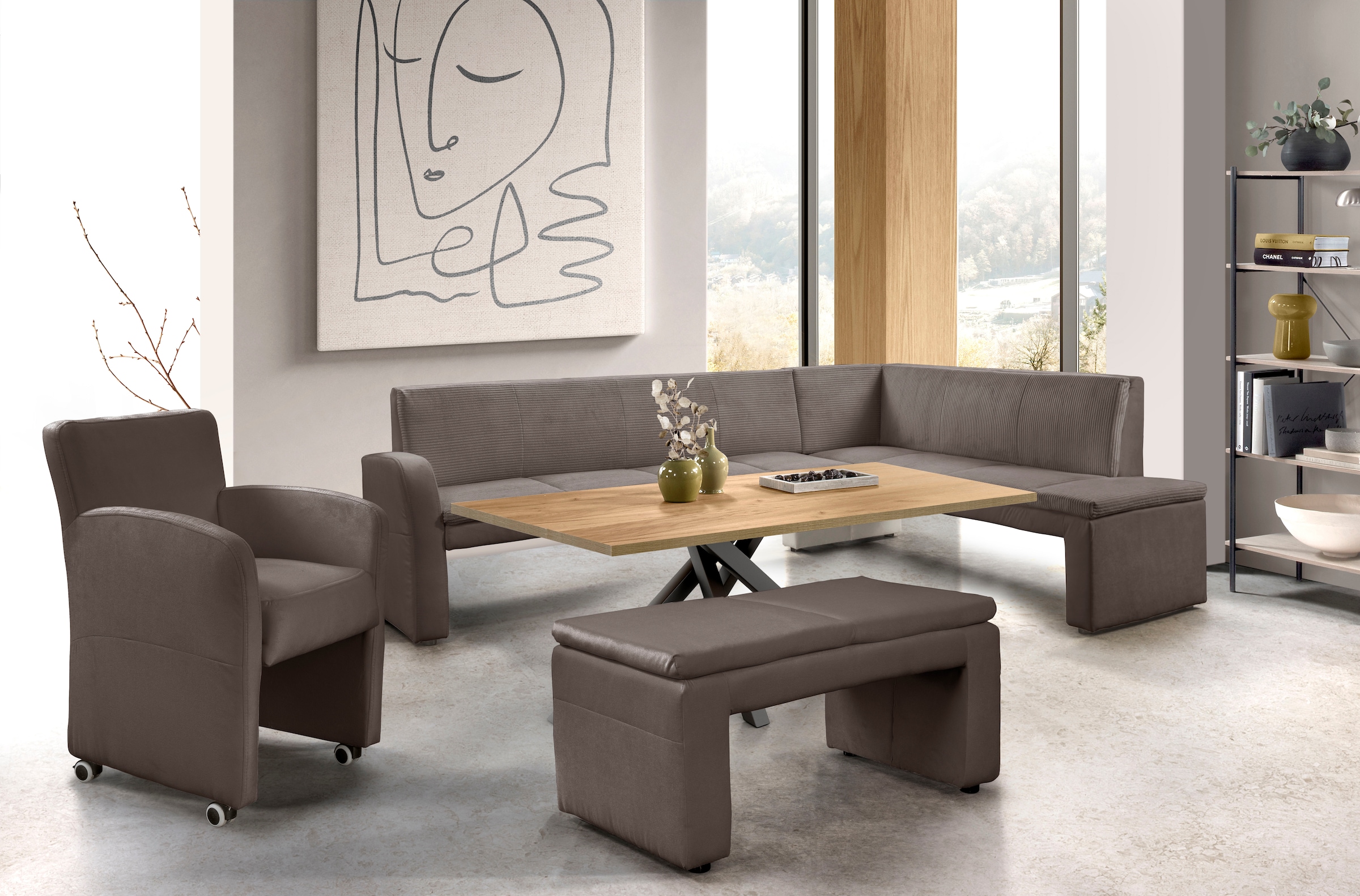 exxpo - sofa fashion Hockerbank »Cortado« hohe Bodenfreiheit, schöne Detailverarbeitung
