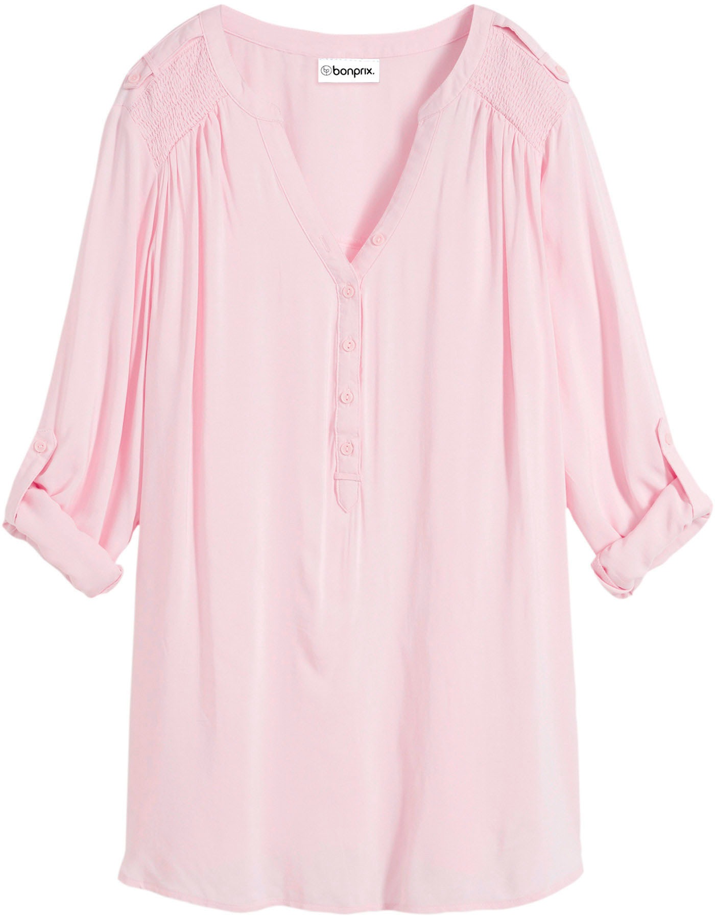 bonprix Tunika »Tunikabluse aus softer Viskose« Casual Stil, Regular Fit, mit Rundsaum, mit Knopfleiste