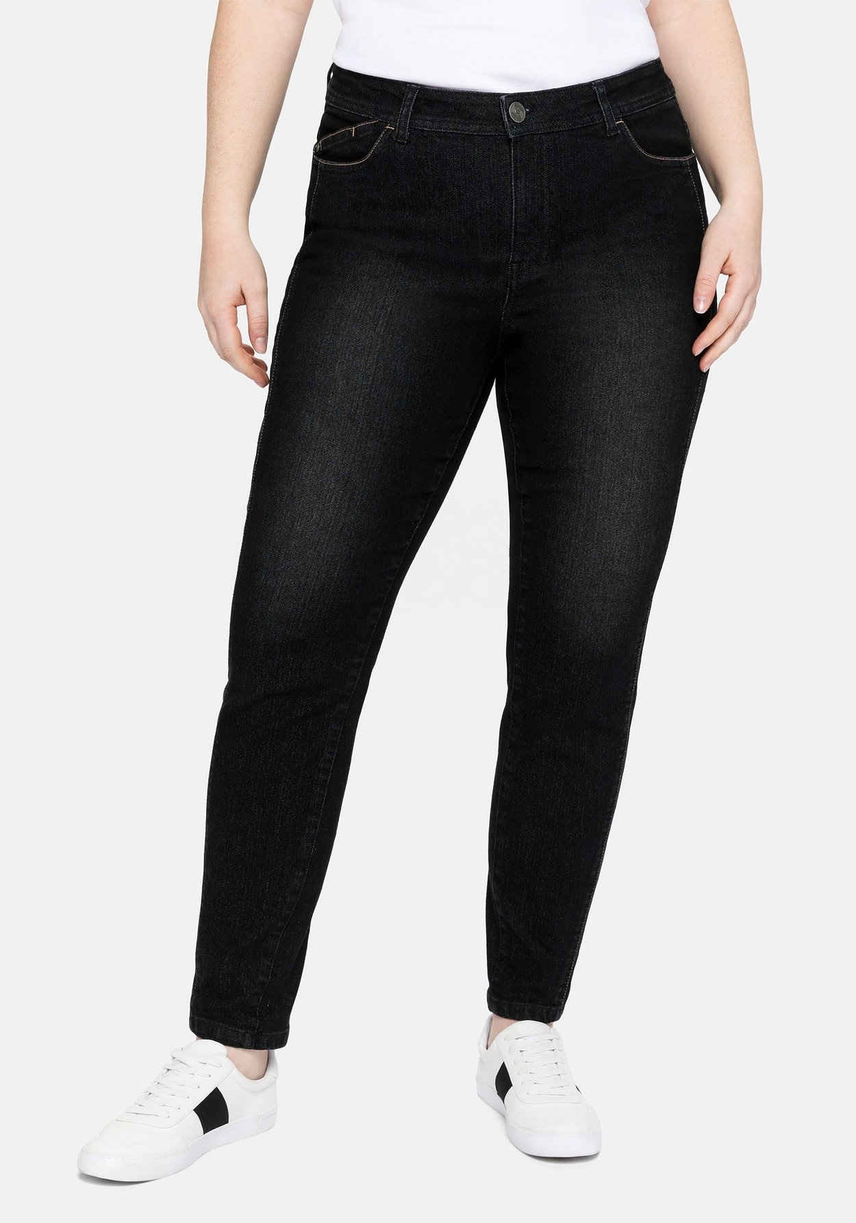Sheego Stretch-Jeans »Jeans skinny, mit vorverlegter Teilungsnaht«