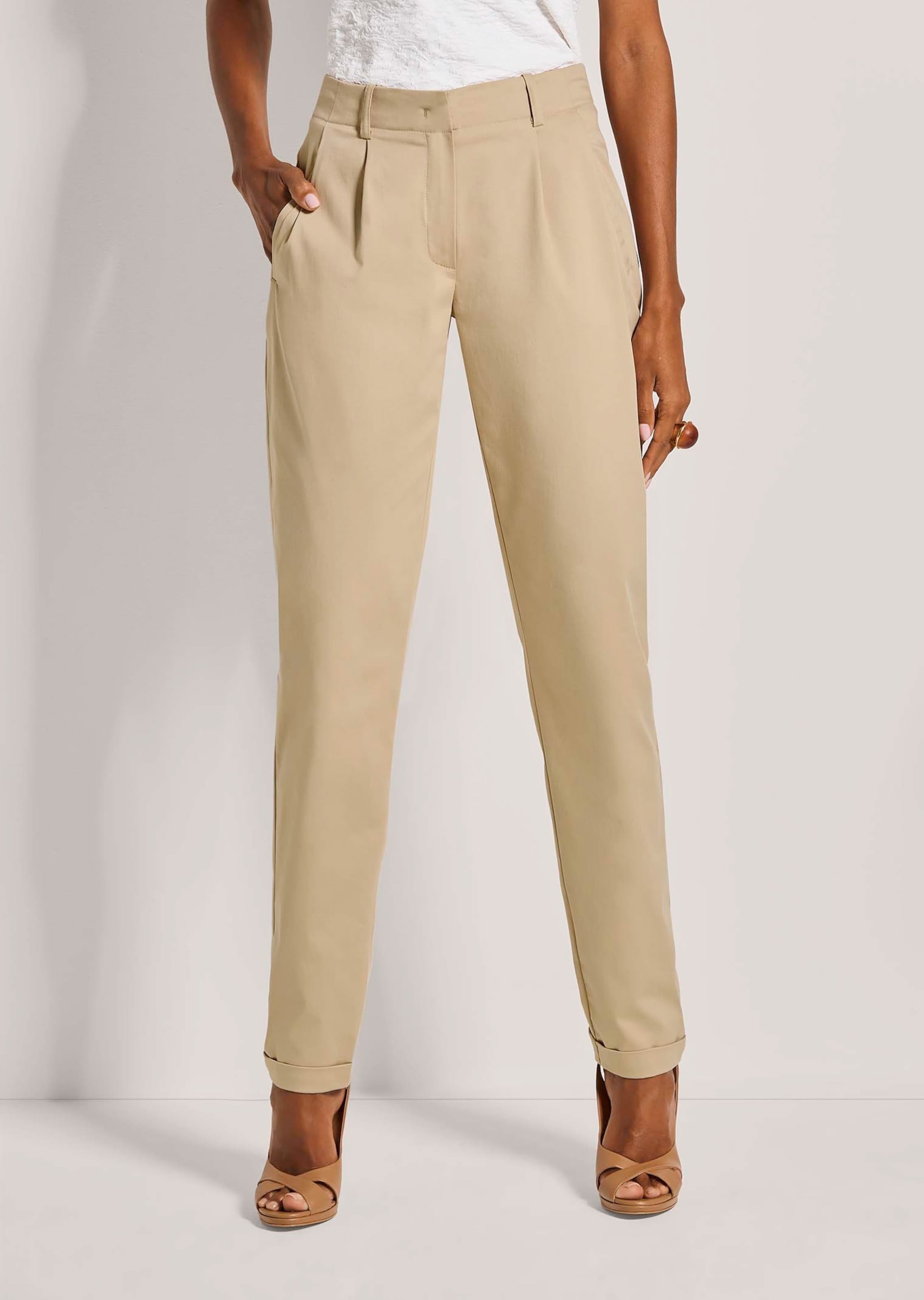 MADELEINE Chinohose »Chinohose Elegante Stoffhose mit Bundfalte«