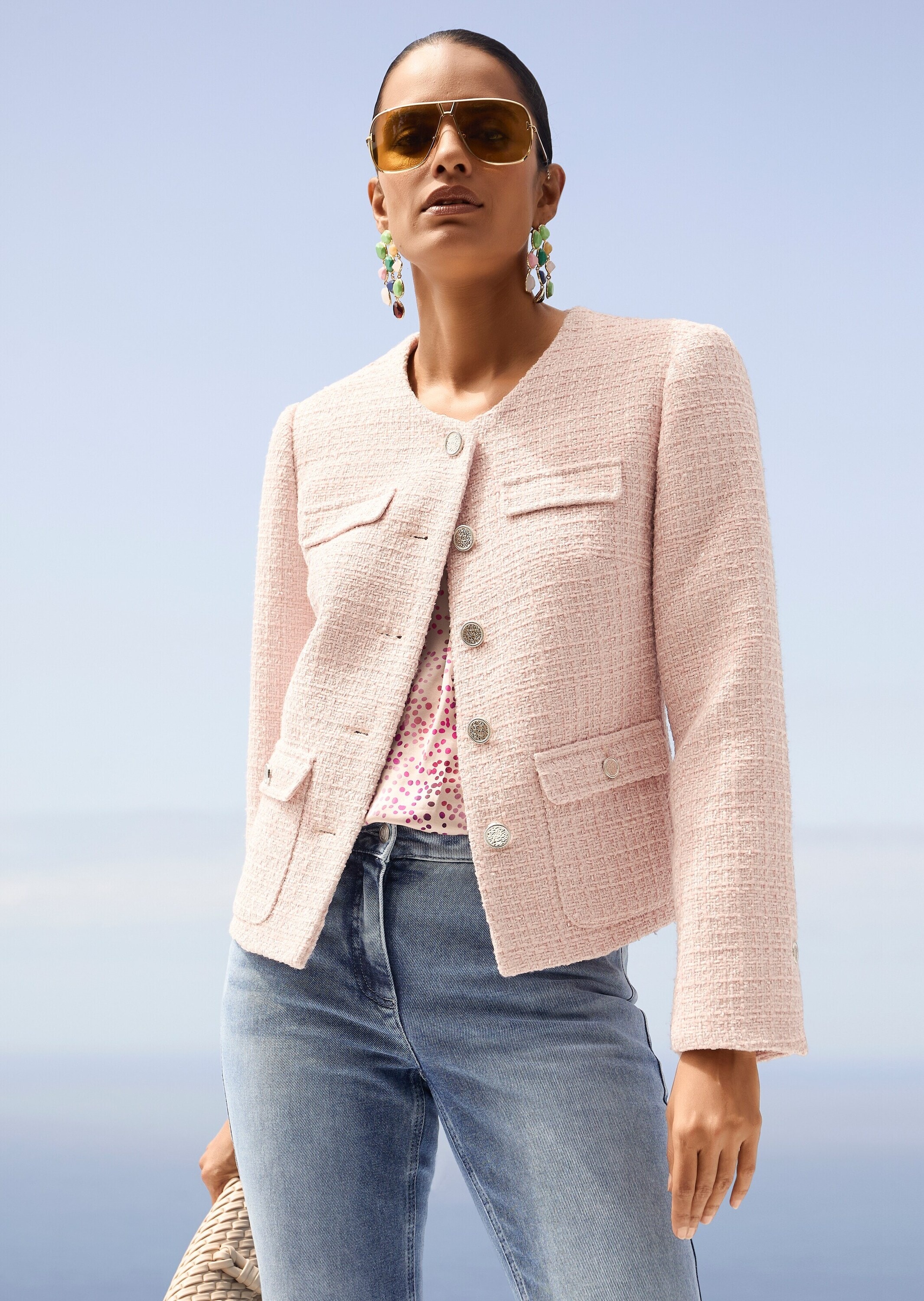 MADELEINE Jackenblazer »Blazer Bouclé-Blazer mit Glanzakzenten« Bouclé