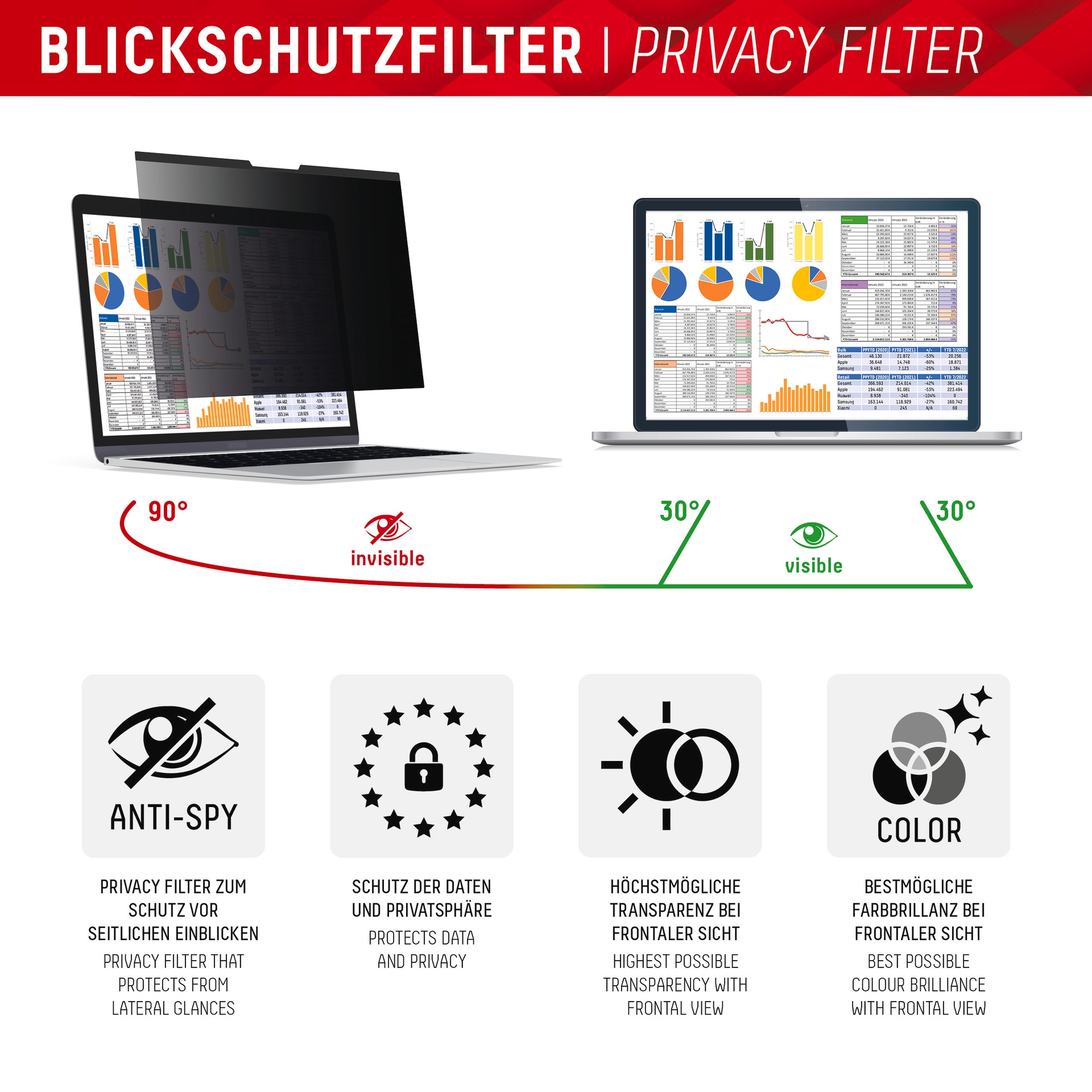 Displex Displayschutzfolie »Privacy Safe - MacBook Air/Pro 13,3«, Blickschutzfilter