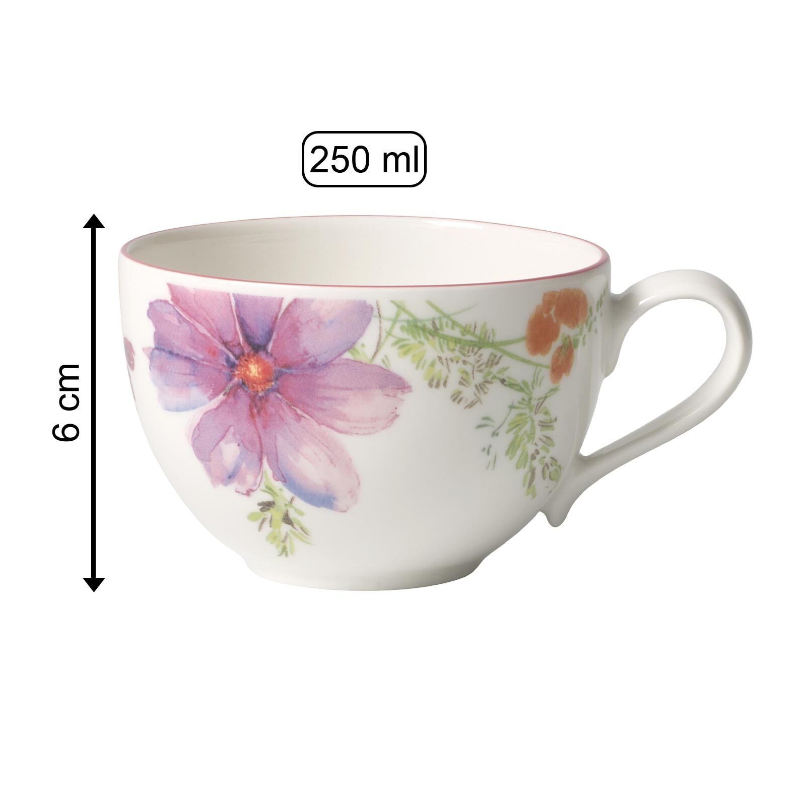 Villeroy & Boch Tasse »Kaffee Obertasse Mariefleur Basic 250 ml 6er Set bunt« Spülmaschinengeeignet, Mikrowellenfest