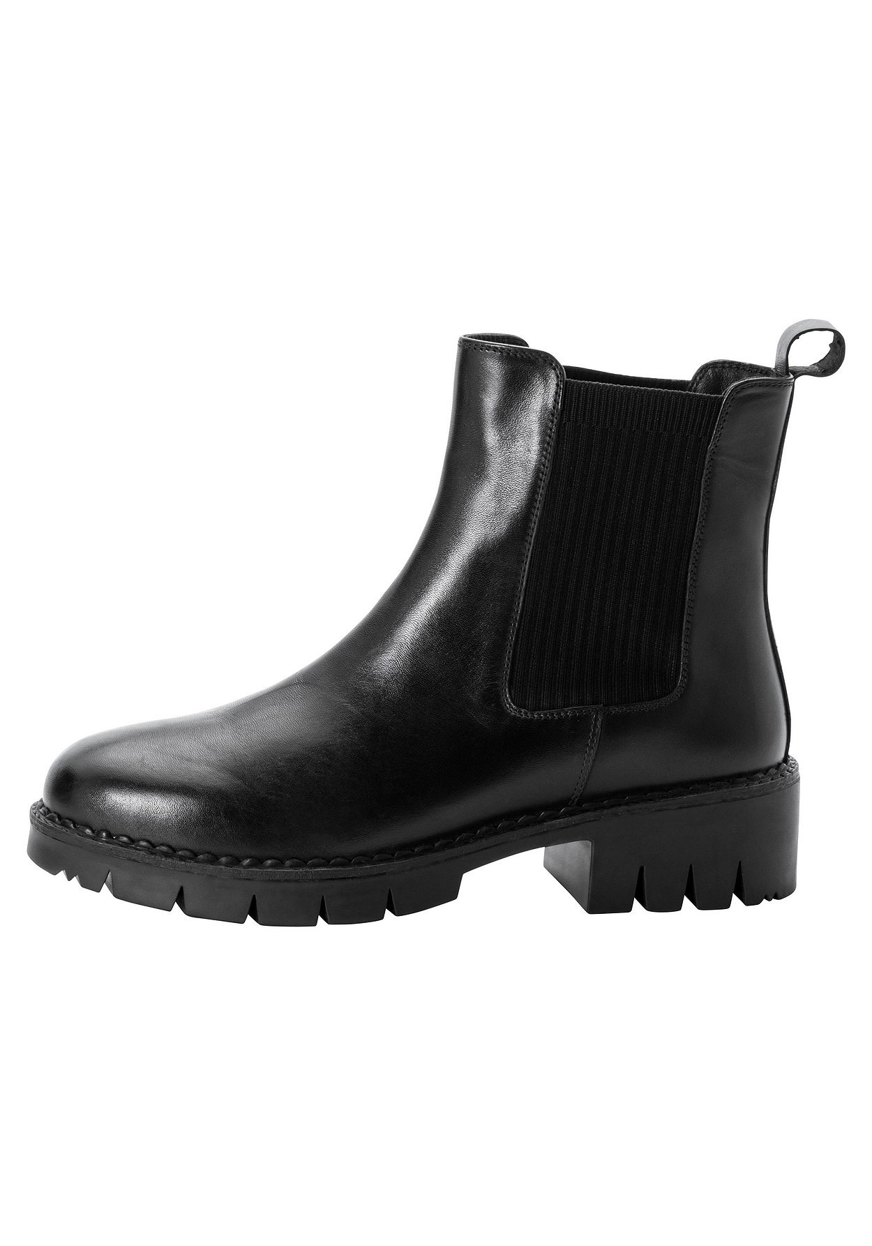 Sheego Stiefelette »Chelsea-Boots mit stark profilierter Sohle, aus Leder«