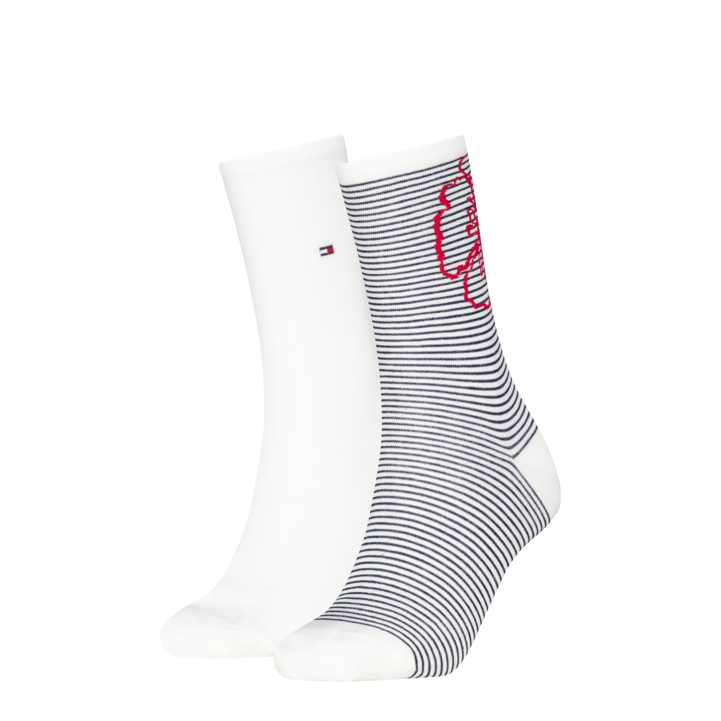 Tommy Hilfiger Socken »TH WOMEN SOCK 2P FLOWER STRIPE« 2 Paar, 