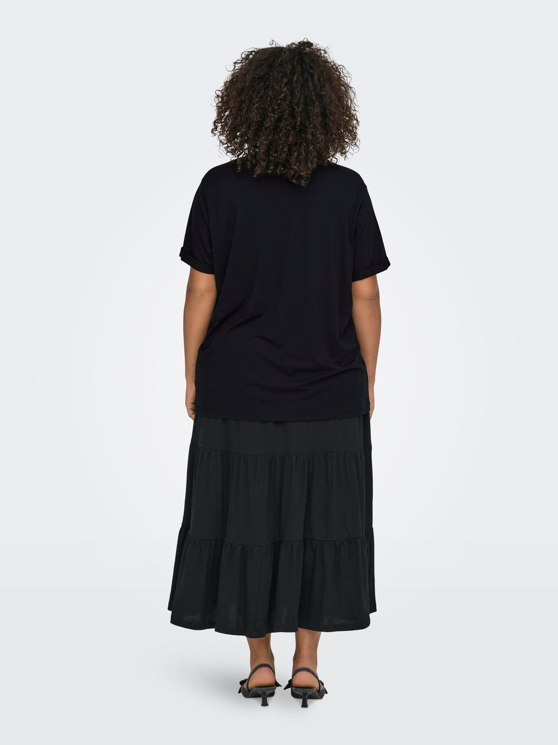 ONLY CARMAKOMA Kurzarmshirt »CARMOSTER S/S FOLD UP TOP JRS NOOS«