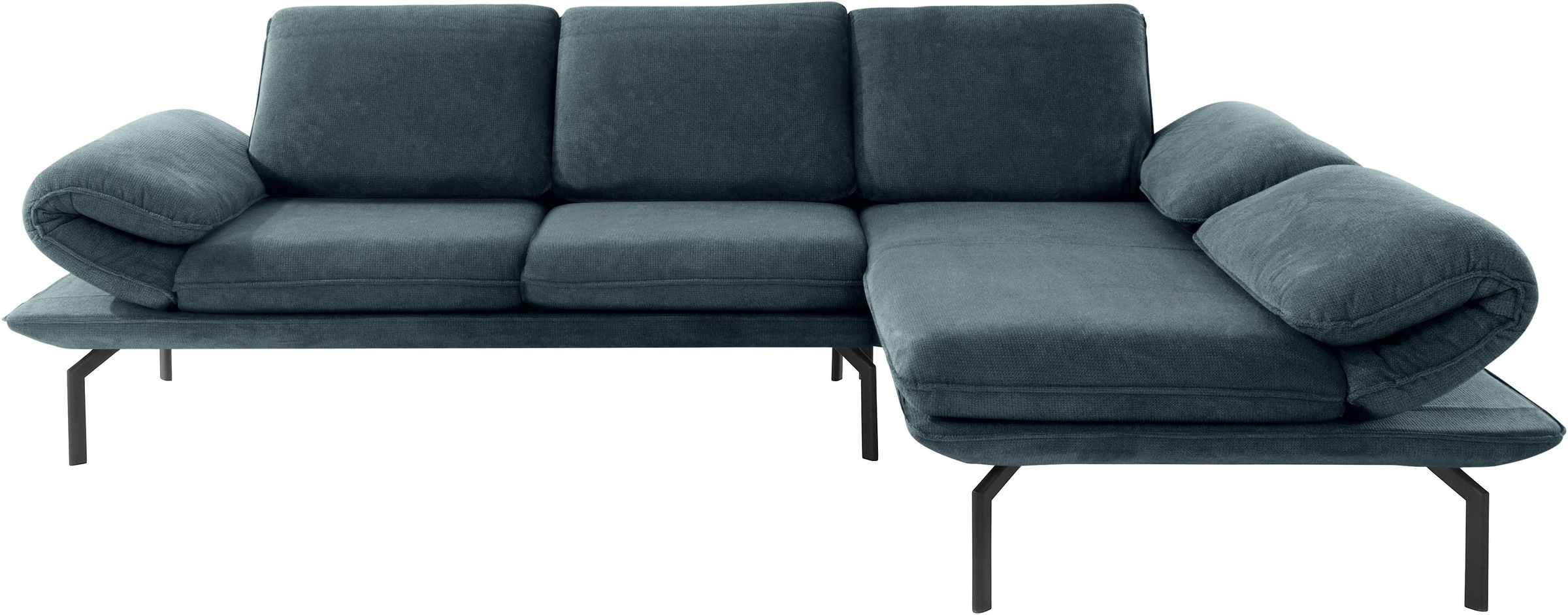 DOMO collection Ecksofa »New York«, wahlweise mit Arm- und Rückenfunktion, mit Winkelfuß aus Metall