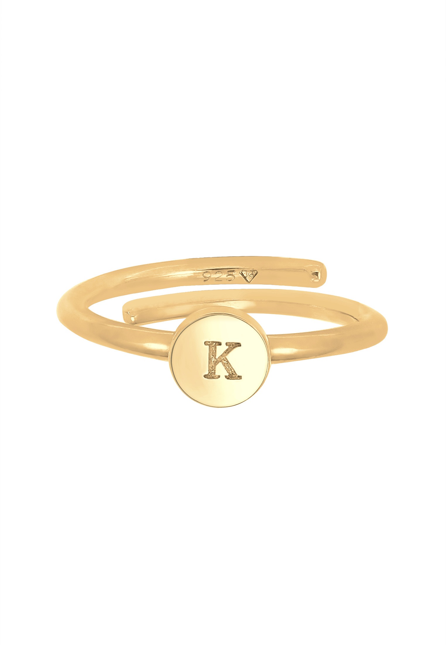 Elli Silberring »Ring Verstellbar Initiale Kreis 925 Sterling Silber«