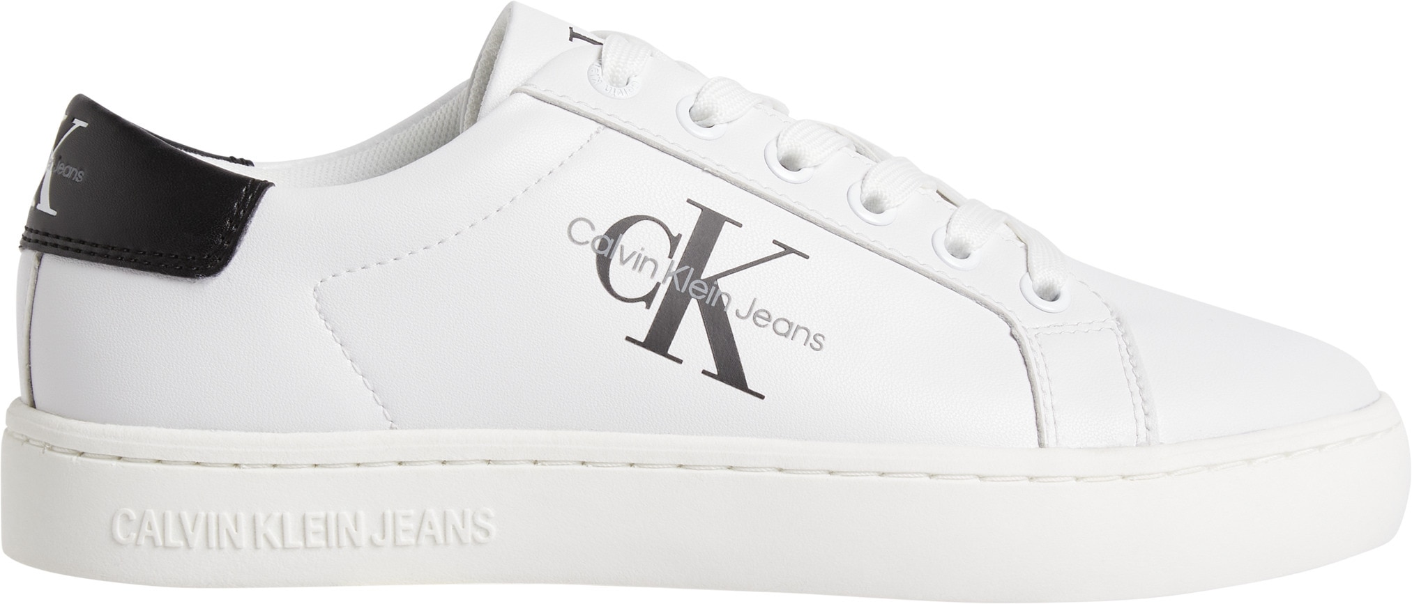 Calvin Klein Jeans Sneaker »CLASSIC CUPSOLE LACEUP LTH WN«, mit seitlichem Logoschriftzug, Freizeitschuh, Halbschuh, Schnürschuh