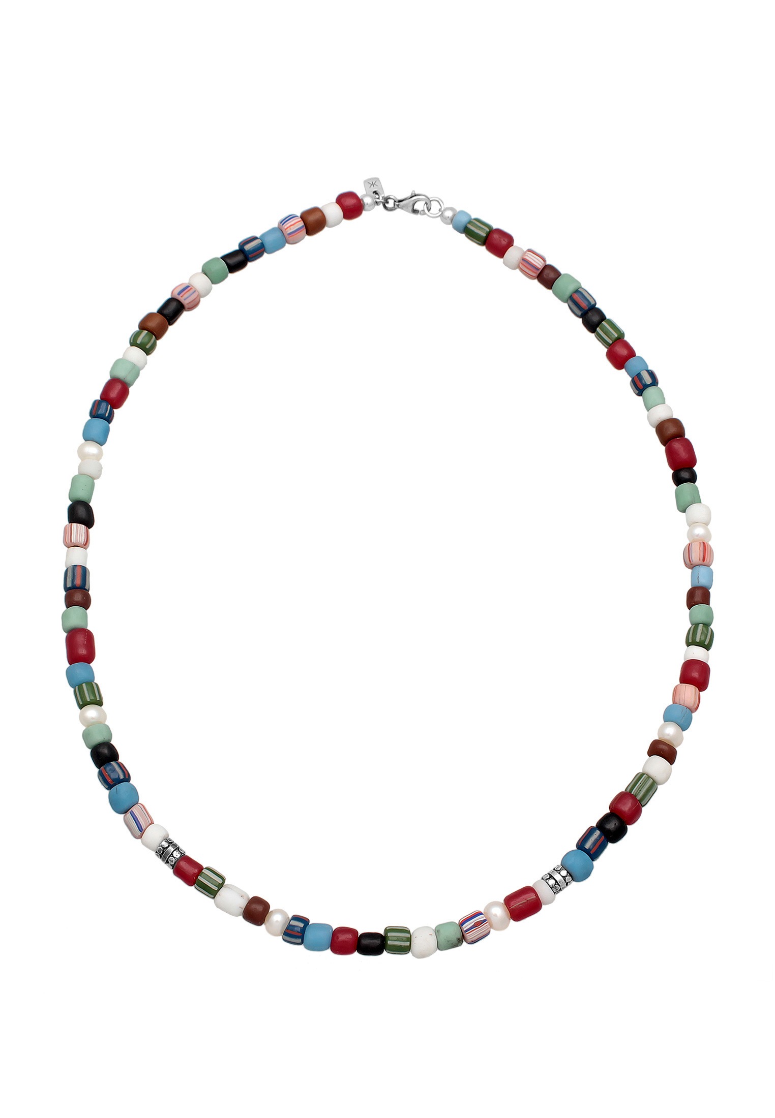 Kuzzoi Silberkette »Halskette Glas Beads Bunt Süßwasserperlen 925 Silber«