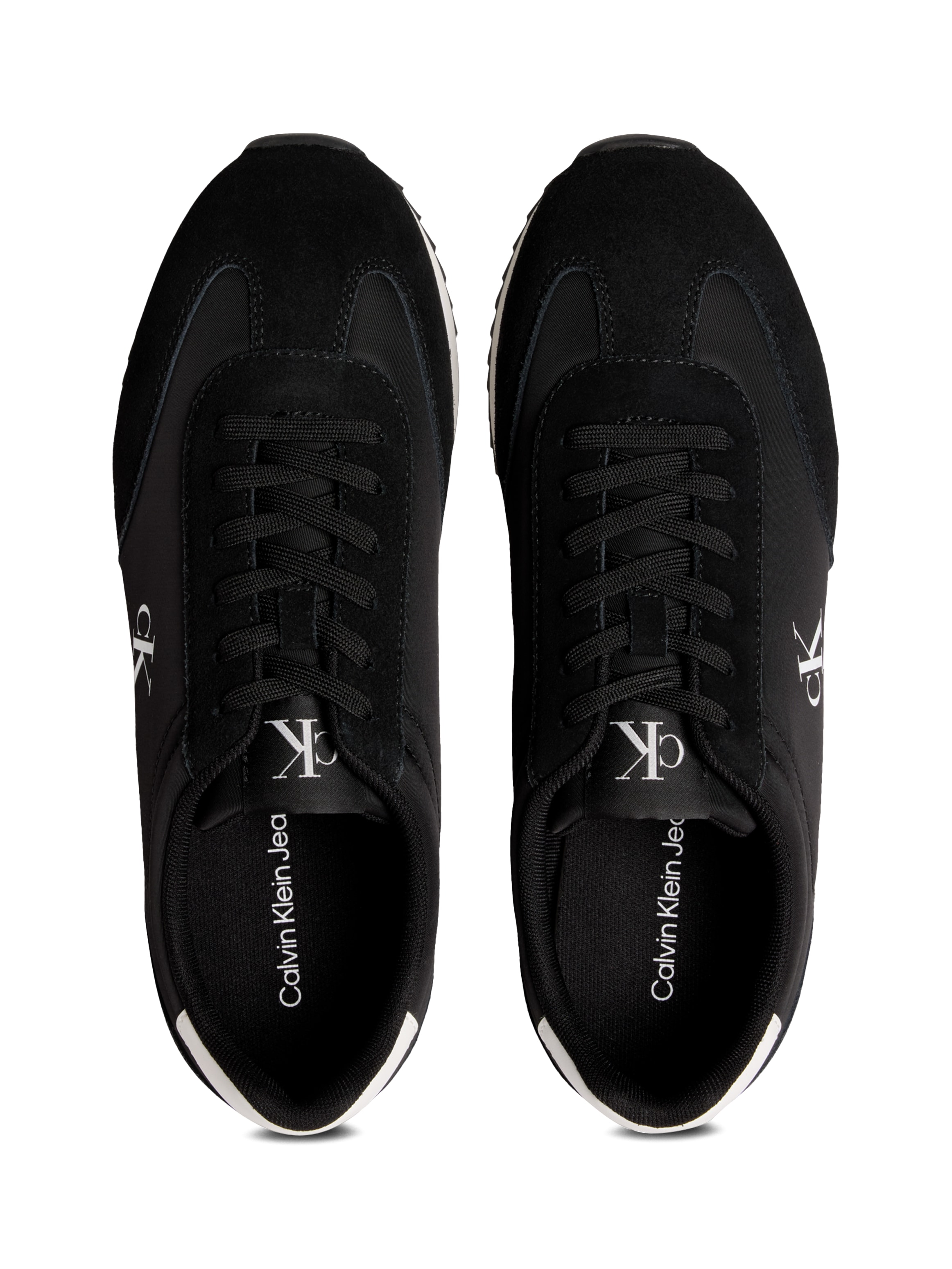 Calvin Klein Jeans Sneaker »RETRO RUNNER LACE UP NY-SU«, Freizeitschuh, Halbschuh, Schnürschuh mit seitlichem CK-Logo