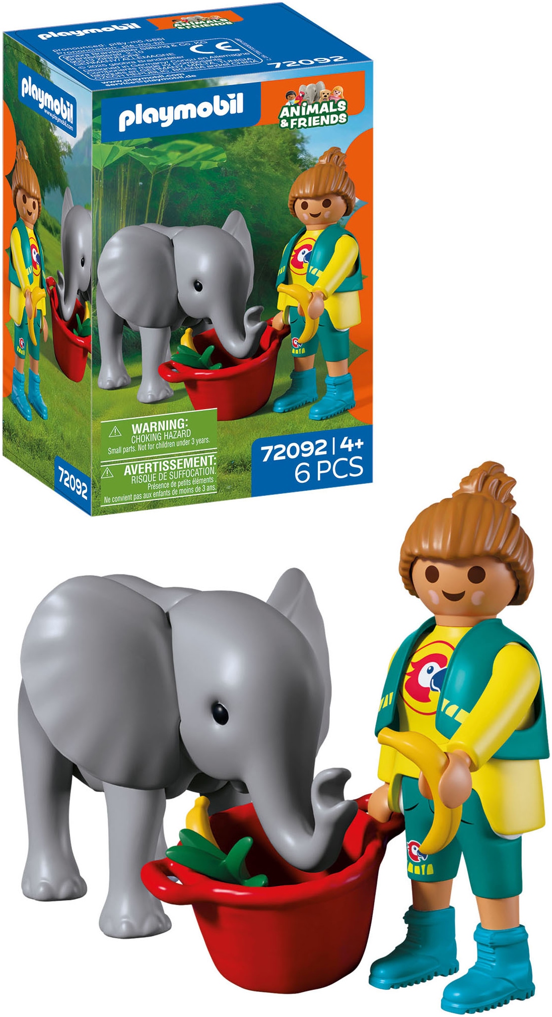 Playmobil® Konstruktions-Spielset »Zoo: Elefantenbaby und Pflegerin (72092), Animals & Friends« Made in Europe