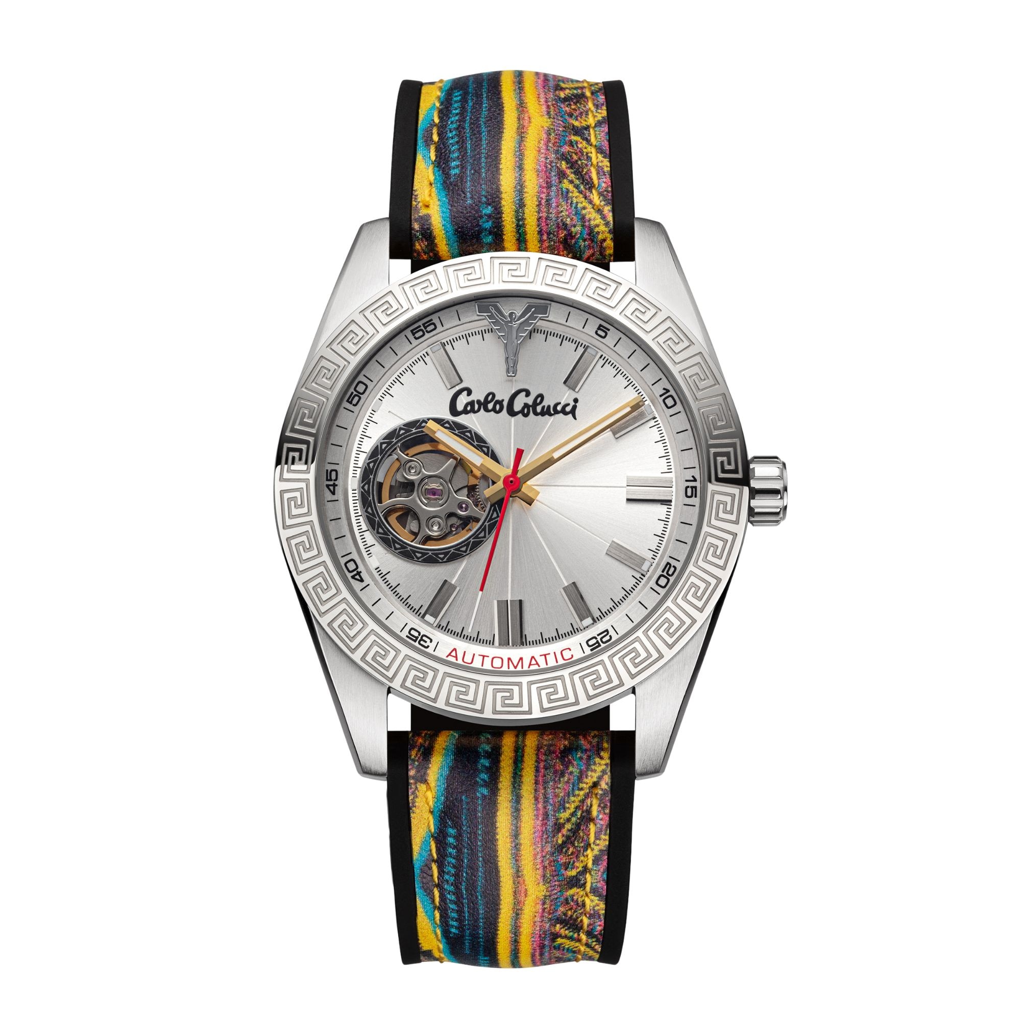 CARLO COLUCCI Automatikuhr Armbanduhr, Herrenuhr, Mechanische Uhr, Silikonarmband, analog