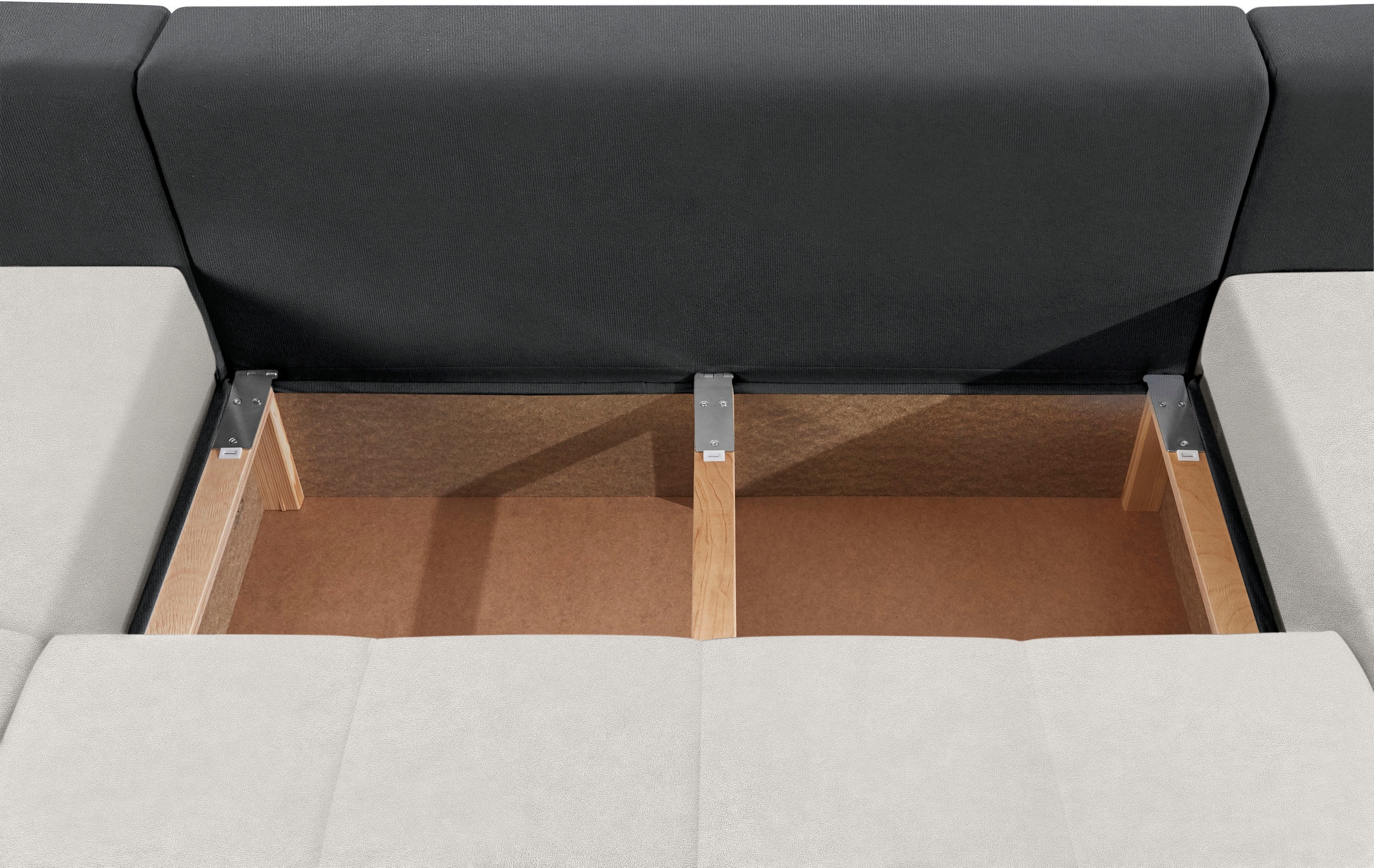 COLLECTION AB Wohnlandschaft »XXL-Josy U-Form, Breite 333 cm, mit 2 Recamieren 77 & 97 cm«, inkl. Bettfunktion, Bettkasten, mit 5 gleich großen Rückenkissen