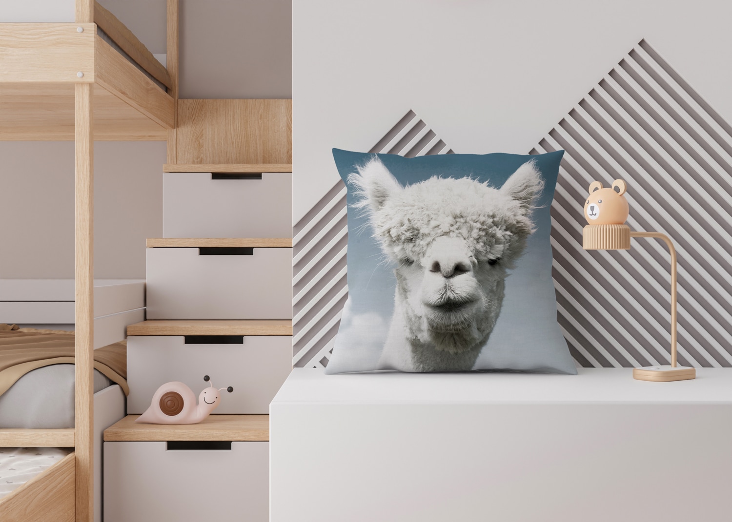 queence Dekokissen »Alpaka«, Kissenhülle mit HD Premium Druck, geruchsneutral, 40x40cm