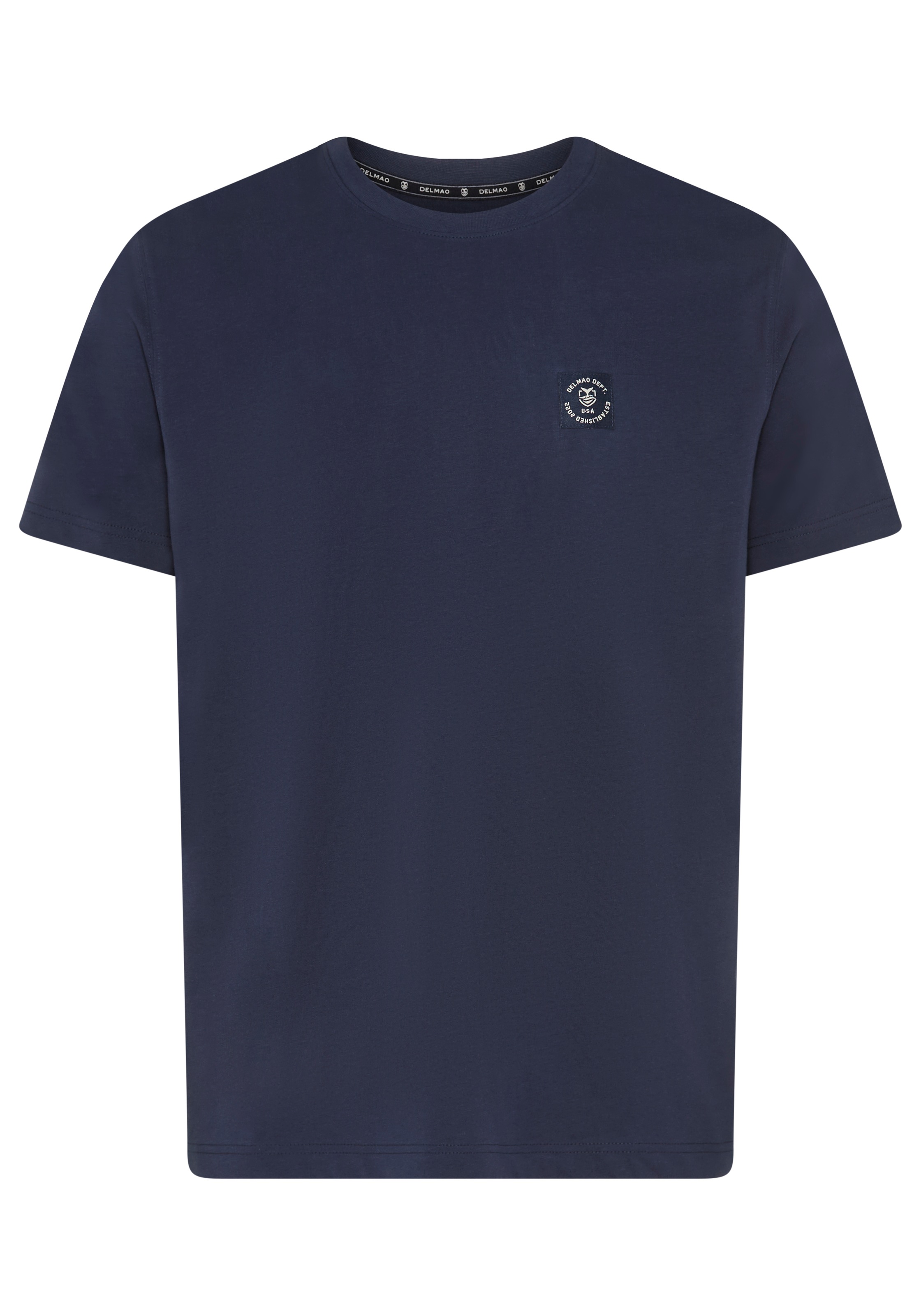 DELMAO Rundhalsshirt »Neue Kollektion!« casual Stil, Kurzarm, normale Passform, mit Print-Applikation