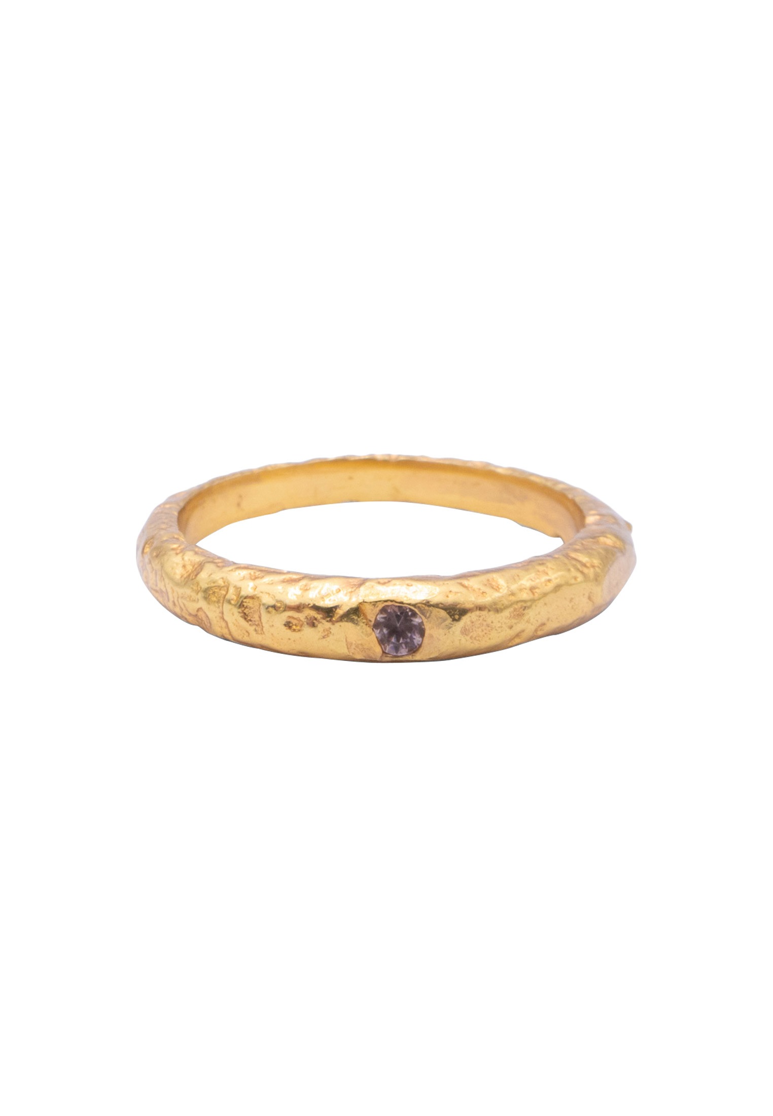 HAZE & GLORY Silberring »Ring Bandring gehämmert Rosenquarz- Unity 925 Silber«