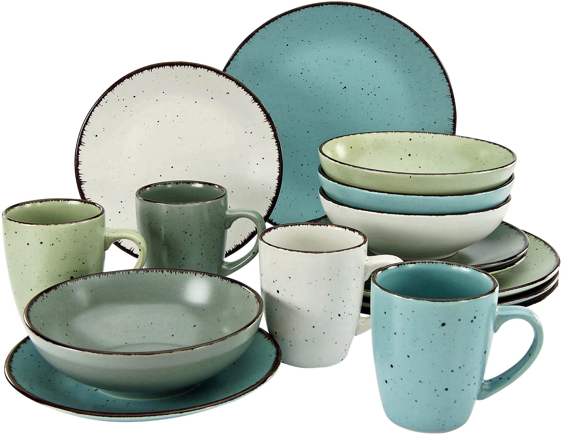 CreaTable Kombiservice »Fashion«, (Set, 16 tlg.), Vintage-Look