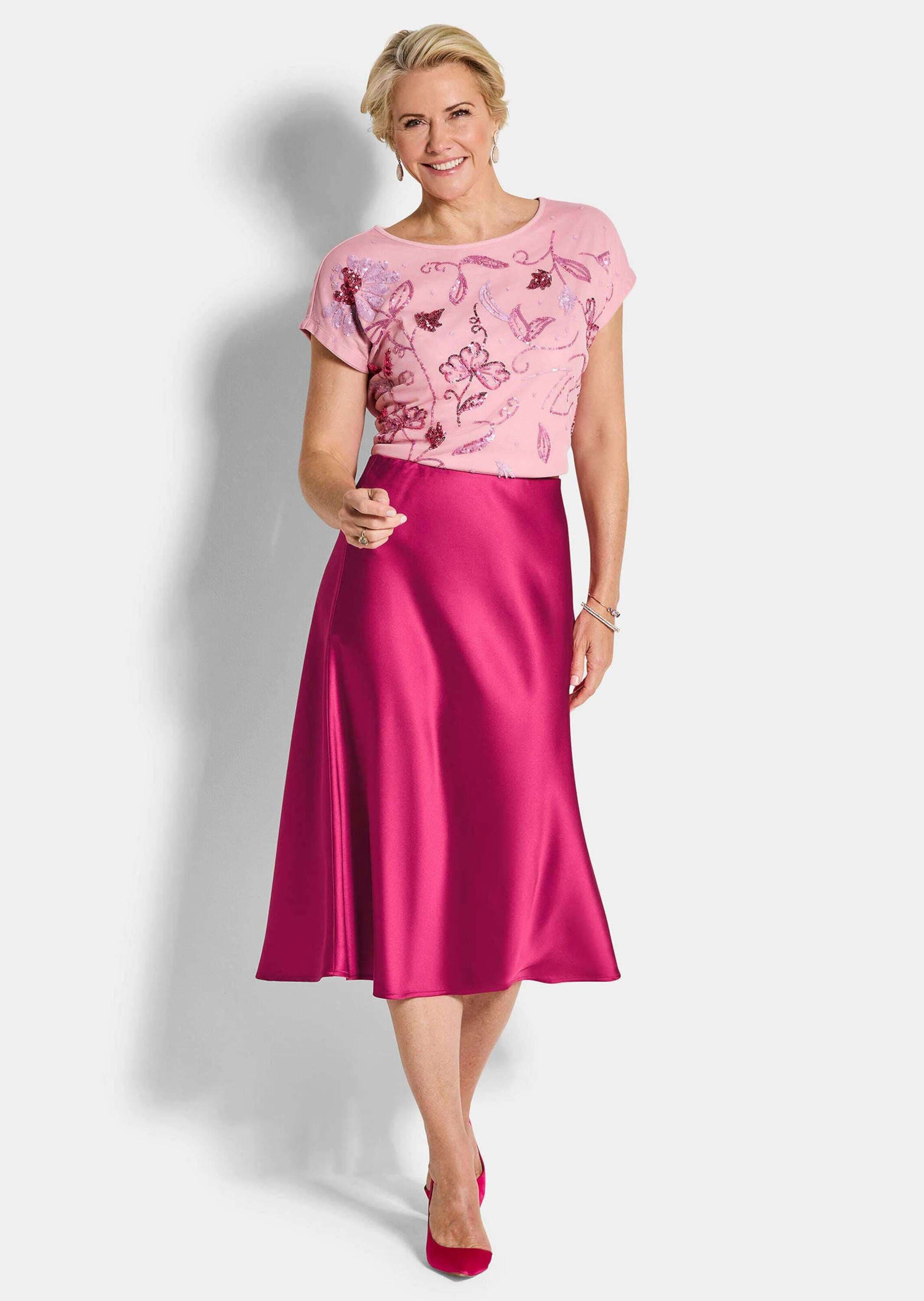 GOLDNER Schlupfrock »Ausgestellter Satinrock mit Schlupfbund«