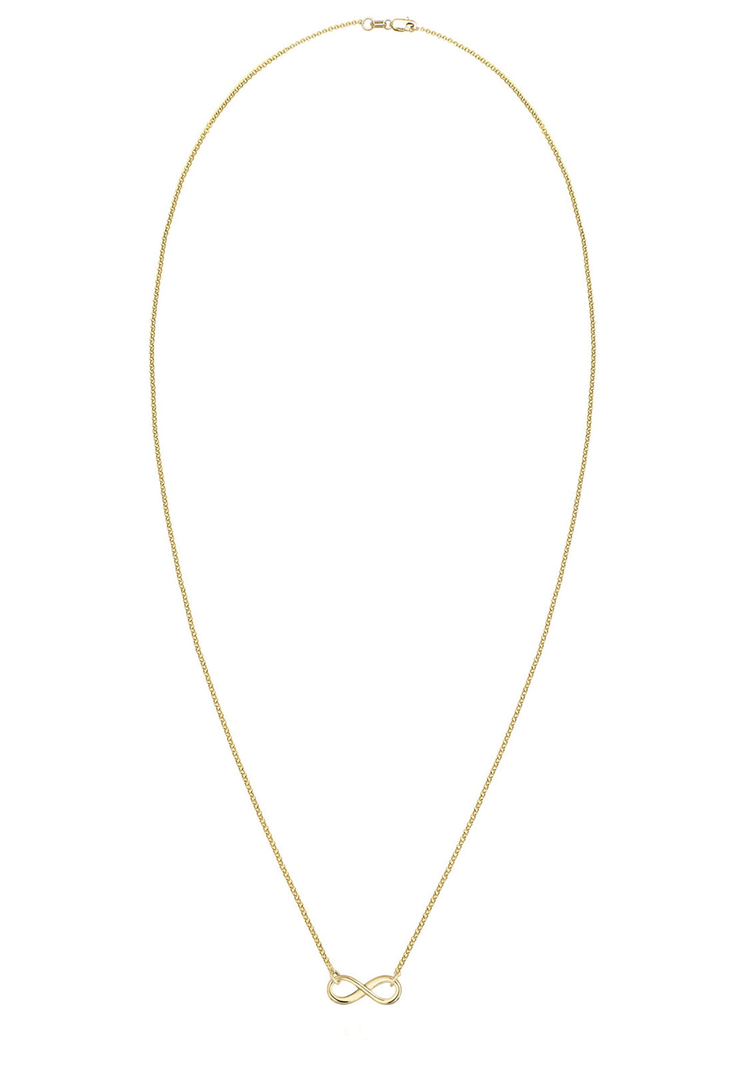 Elli Premium Kette mit Anhänger »Halskette Infinity Unendlichkeit Symbol 375 Gelbgold«