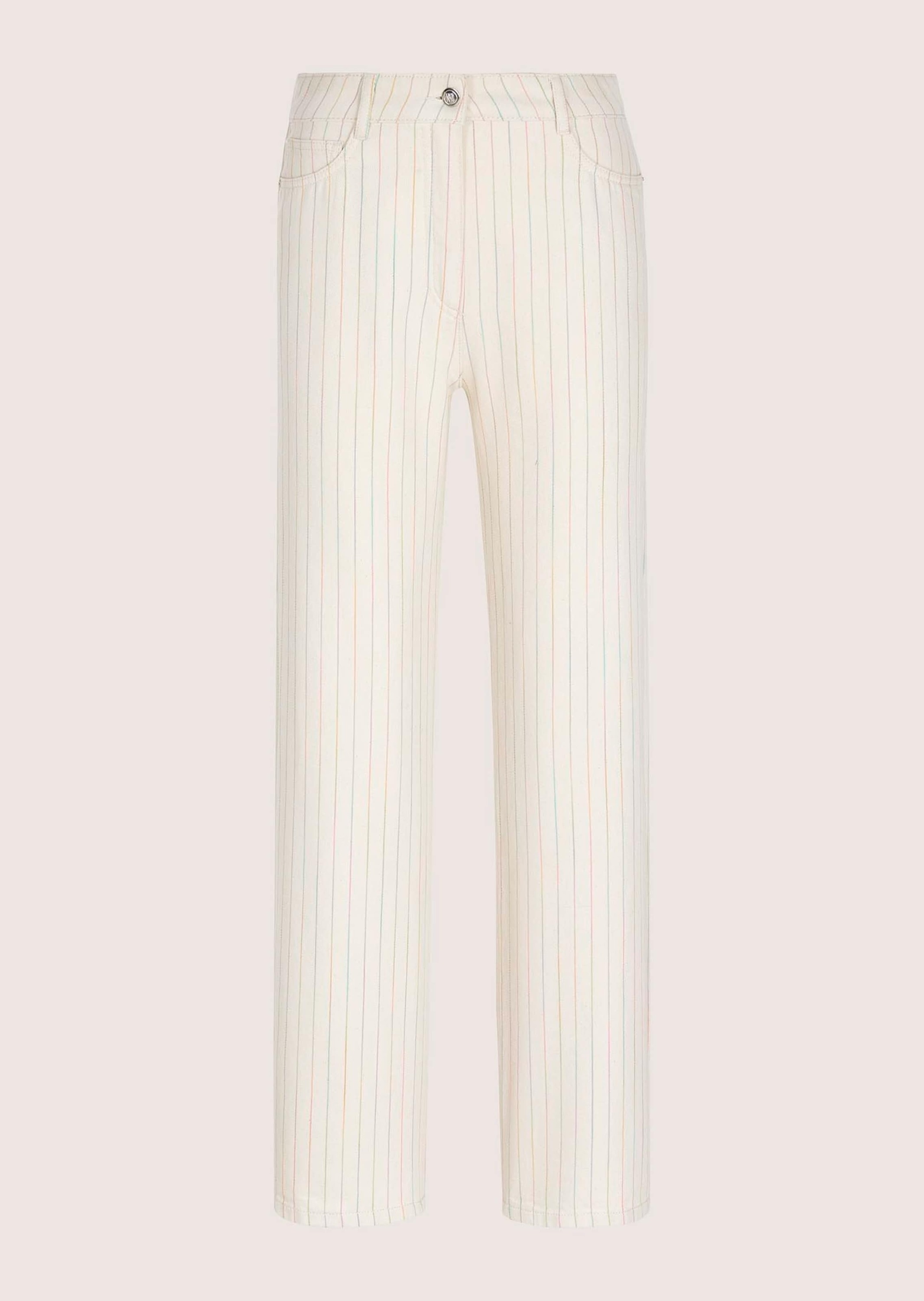 MADELEINE Regular-fit-Jeans »Jeans Nadelstreifenhose mit weitem Bein« Jeans mit farbigen Webstreifen