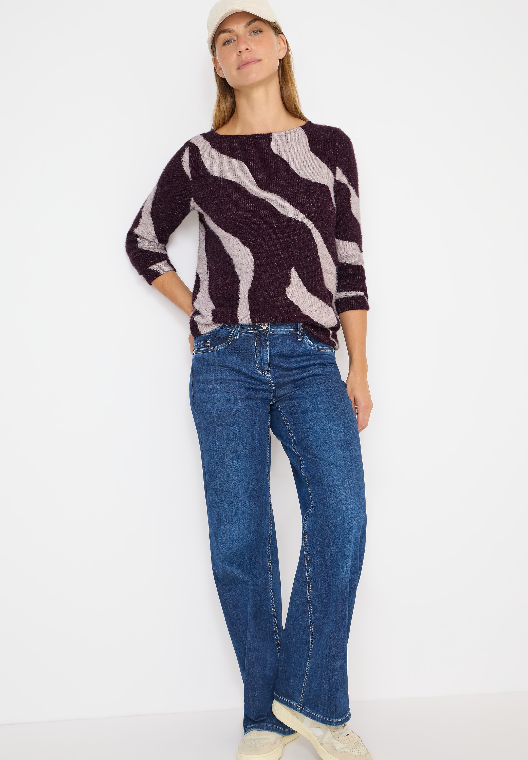 Cecil Strickpullover mit grafischem Muster und in Federgarn-Qualität