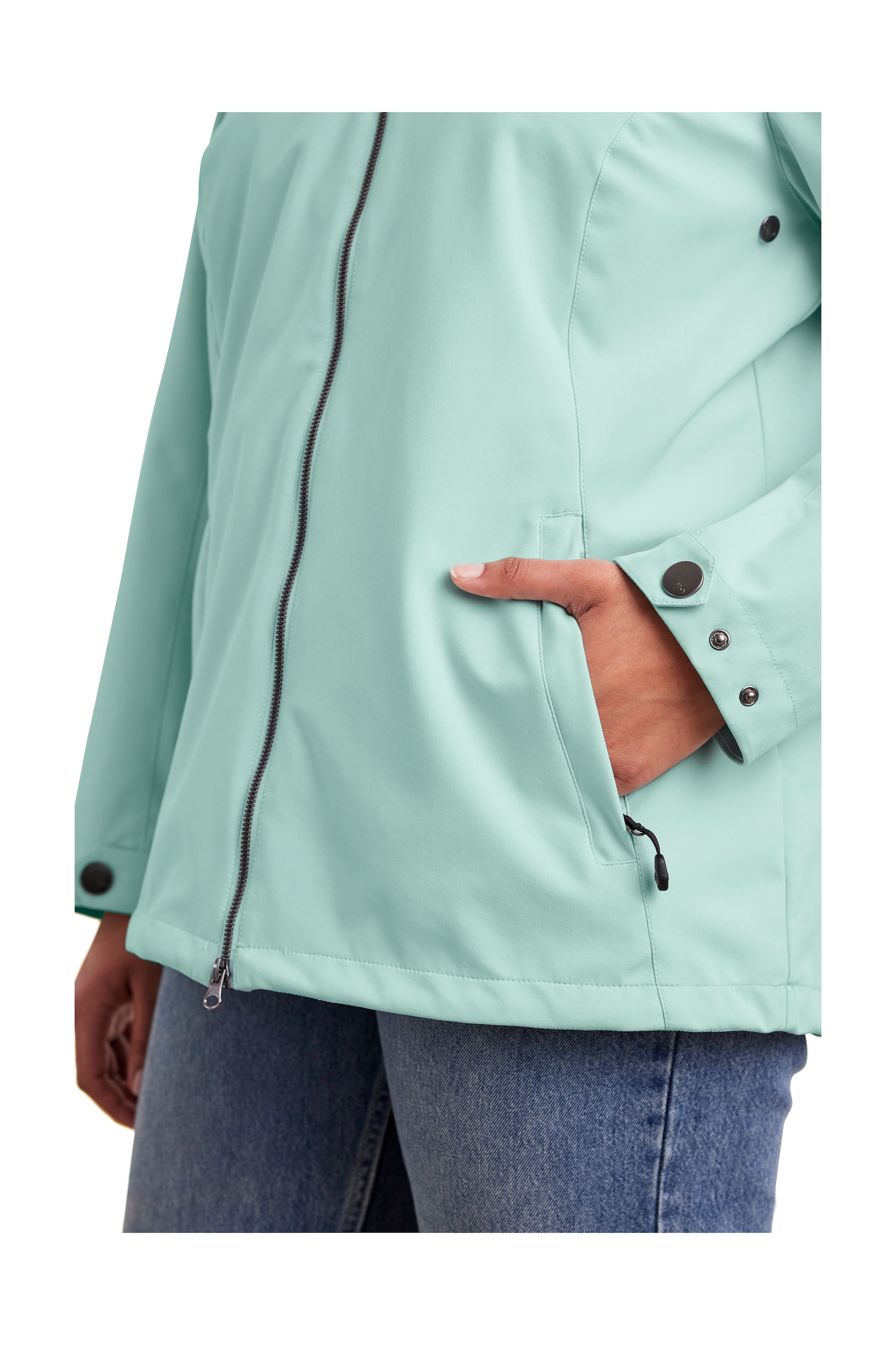 STOY Softshelljacke »STS 1 WMN SFTSHLL JCKT«, Damen Softshelljacke: wasserabweisend, atmungsaktiv, umweltfreundlich
