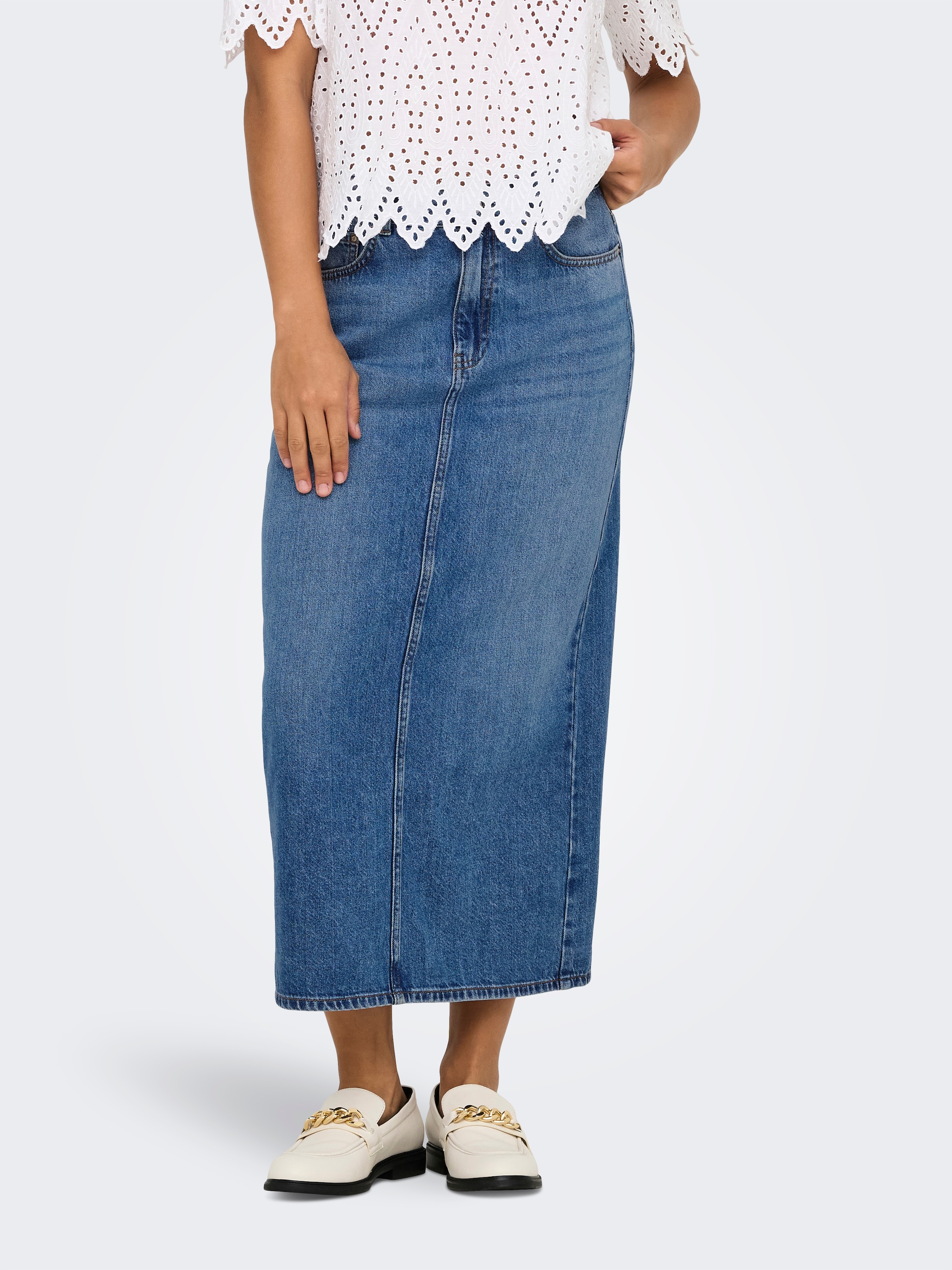 ONLY Jeansrock »ONLLUMI MIDI BACK SLIT SKIRT DNM PIMNOOS«