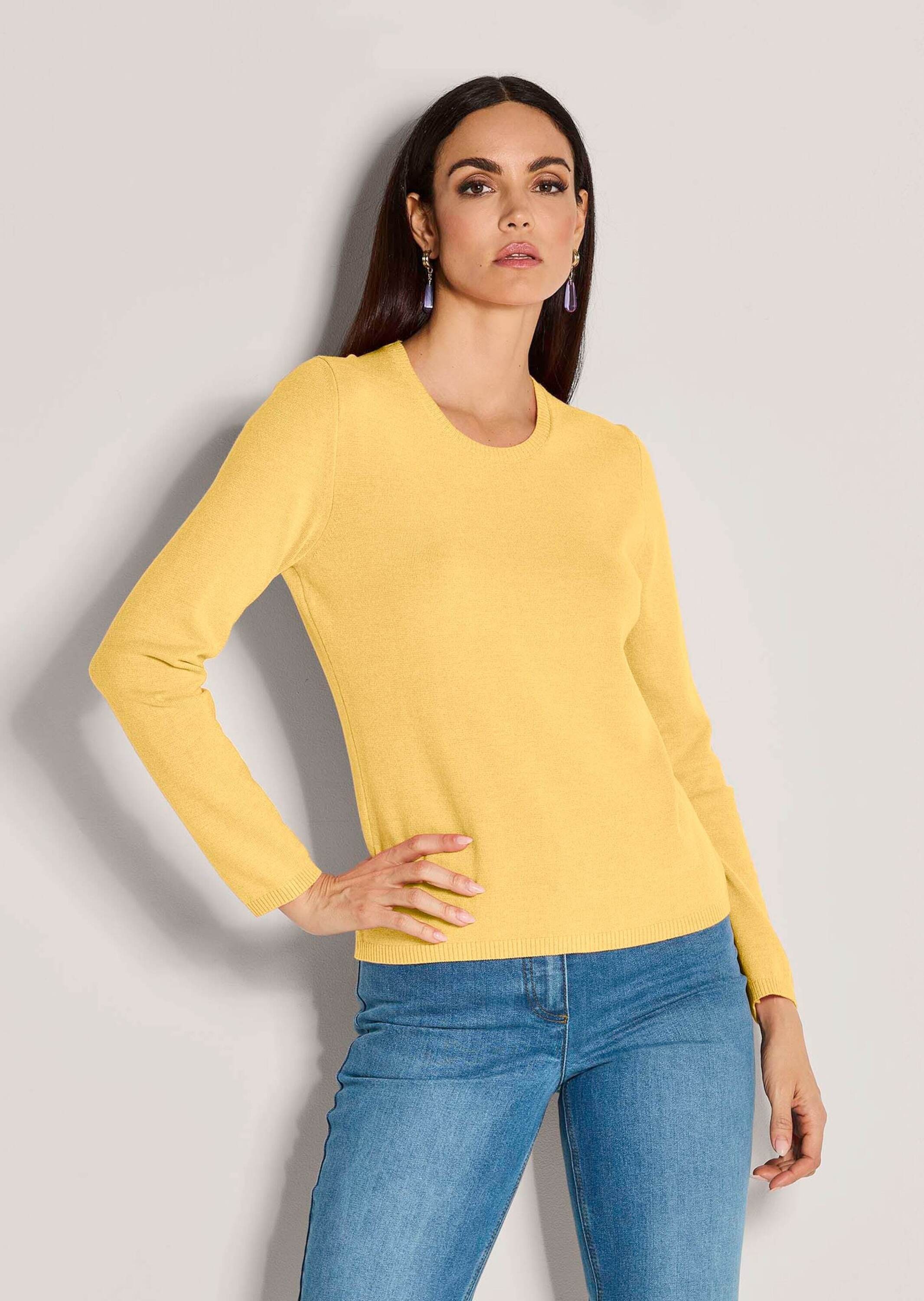 MADELEINE Longpullover »Pullover Leichtes Feinstrick-Oberteil mir Rundhals«