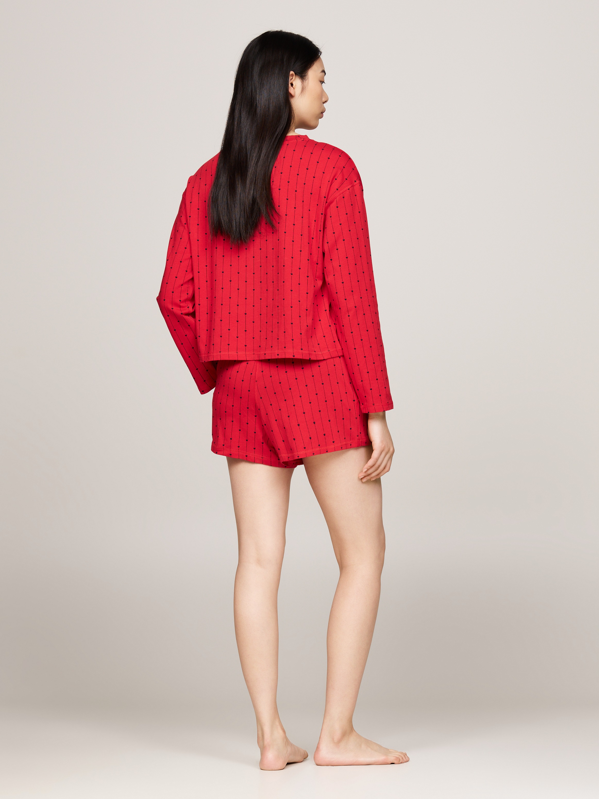 Tommy Hilfiger Underwear Pyjama »LS SHORT PRT PJ SET«, (Set, 2 tlg., 2tlg), mit Herzen Allover-Muster