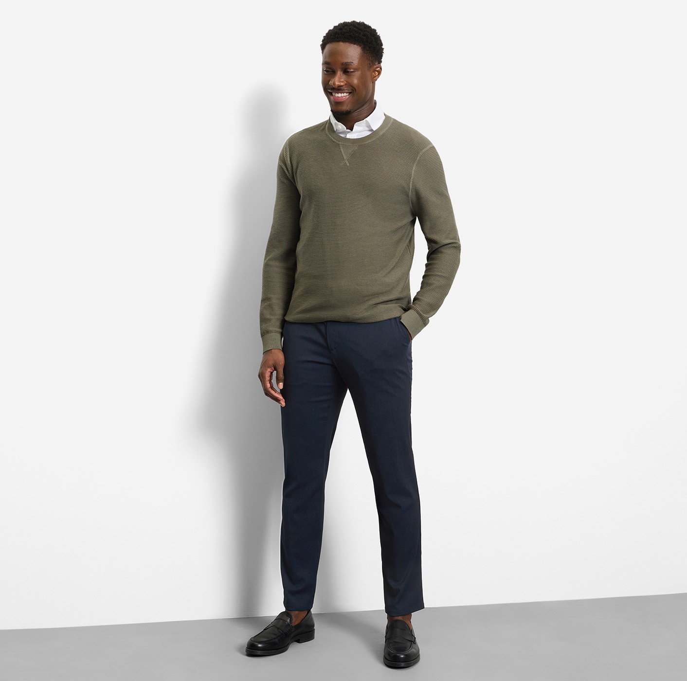 OLYMP Rundhalspullover »OLYMP Strick Casual« mit modischem Strukturmuster