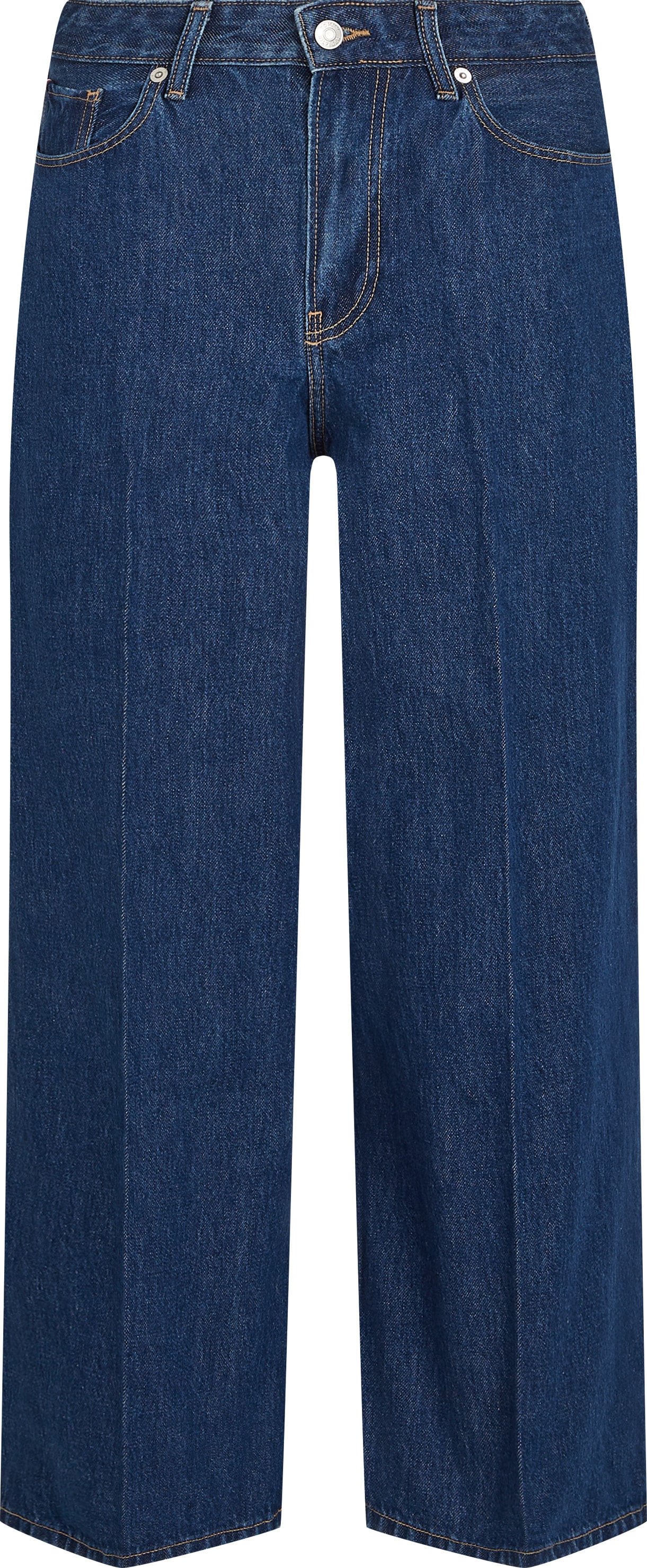 Tommy Hilfiger Weite Jeans »WIDE LEG HW LOU«, mit Logo-Badge, mit Nieten, mit Bügelfalten