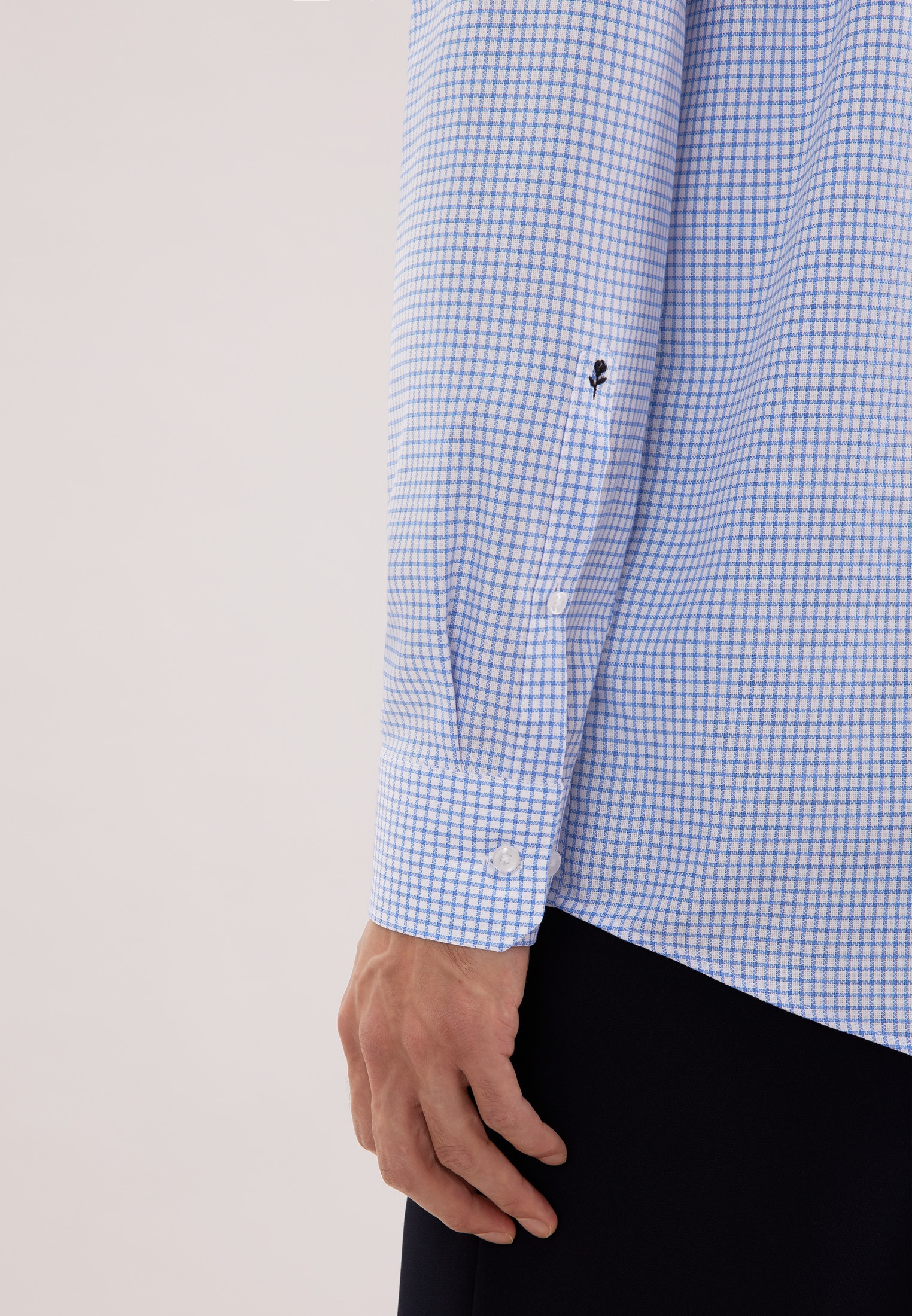 seidensticker Businesshemd »Schwarze Rose« Comfort 1/1 Covered-Button-Down-Kragen Karo