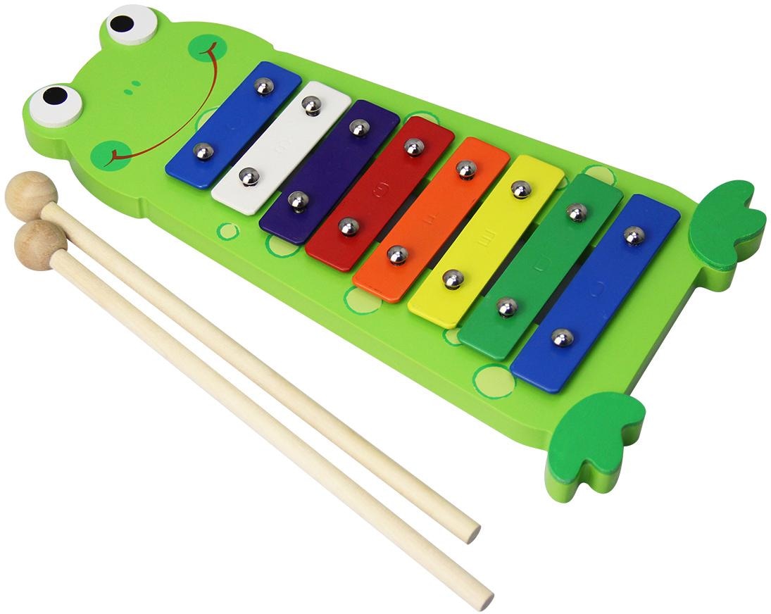Clifton Spielzeug-Musikinstrument »Metallophon Frosch«, mit 8 Tönen und Kinderlieder CD, Karaoke CD mit Heft