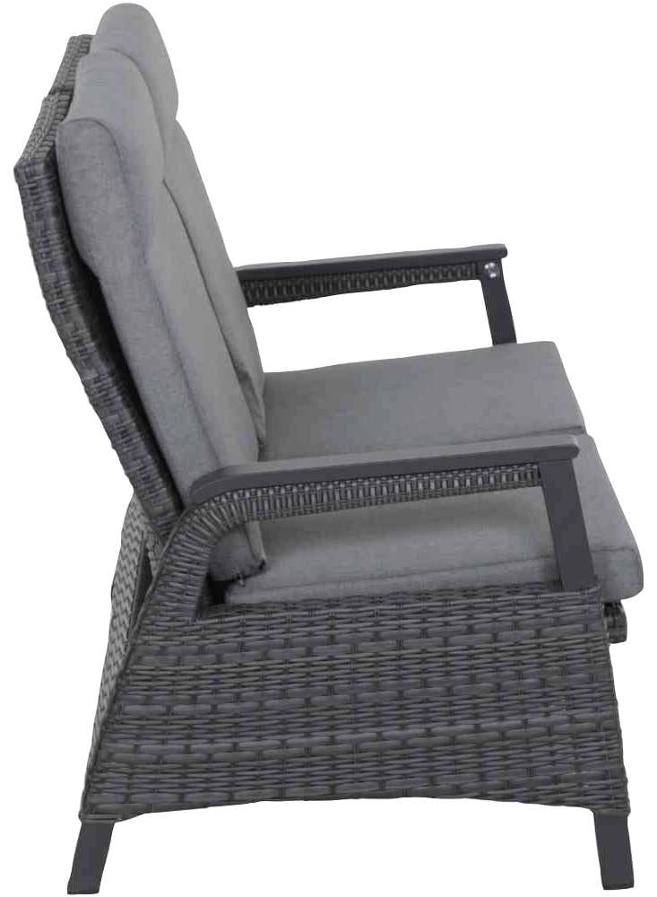 Siena Garden Gartenlounge-Set »Solea«, (4 tlg., 2xSessel: 84x71x98 cm,2er Bank: 85x151,5x97 cm,Tisch:140x85x72/50,5 cm), Aluminium, verstellbar, höhenverstellbar, inkl. Auflagen