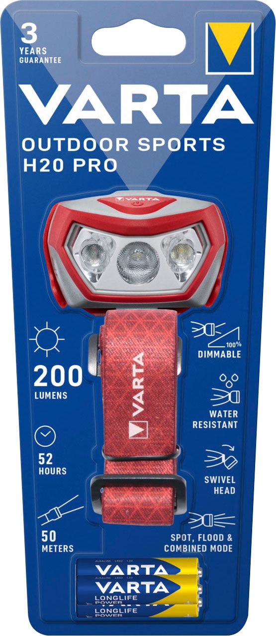 Kopflampe »VARTA Outdoor Sports H20 Pro inkl. 3xAAA Batterien«