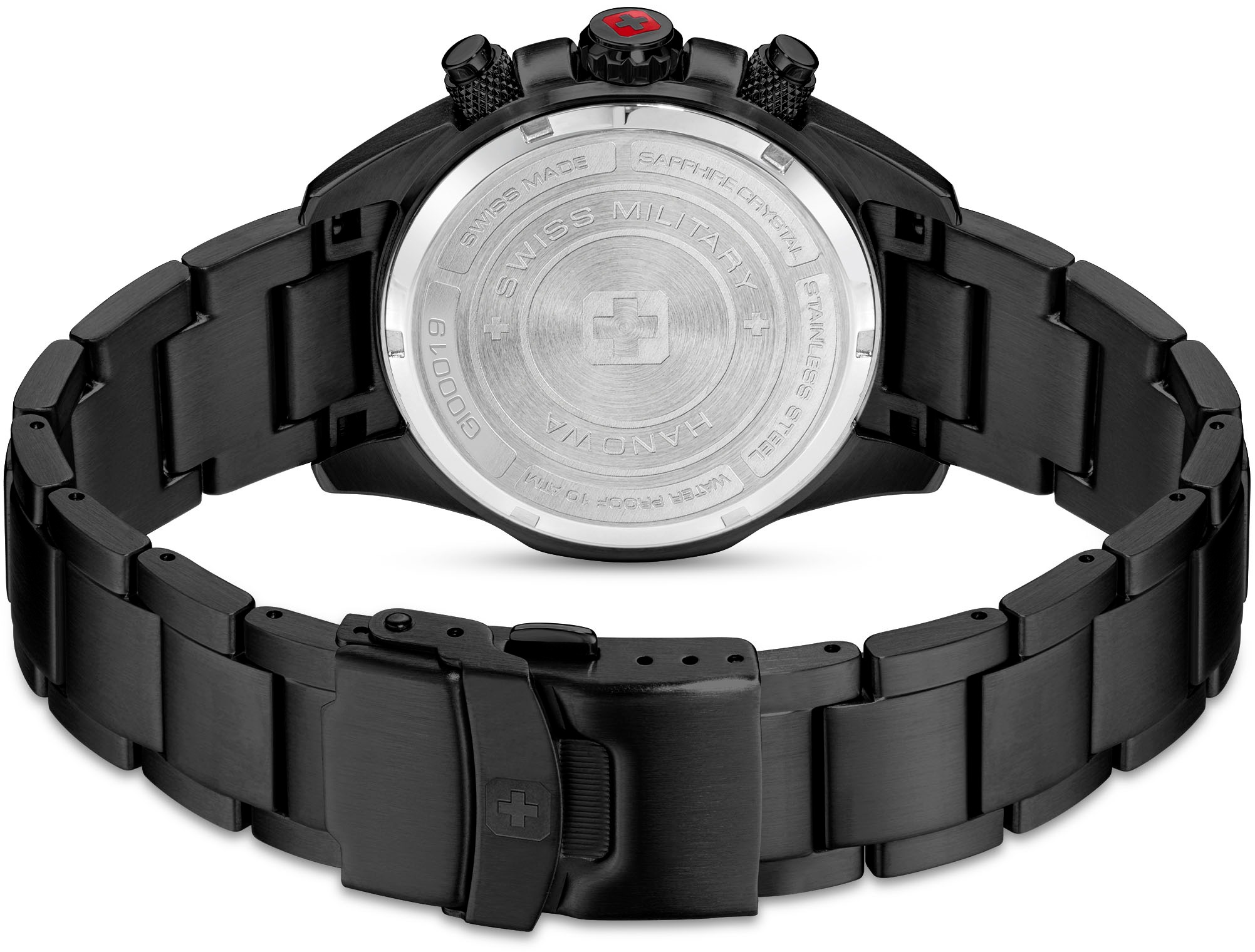 Swiss Military Hanowa Chronograph »CHIROPTERA NIGHT VISION, SMWGI0001930«, Quarzuhr, Herrenuhr, Datum, Stoppfunktion, Saphirglas, Swiss Made