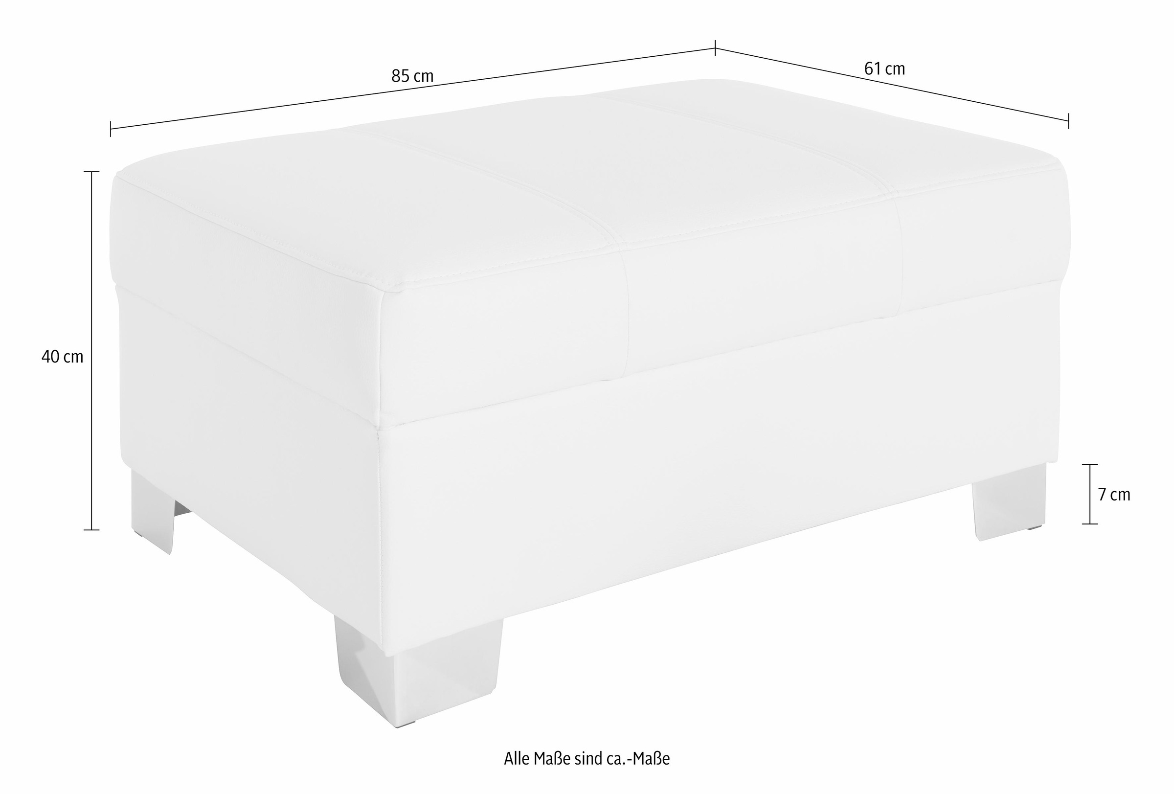 DOMO collection Hocker »Turah mit moderner Steppung«, passend zur Serie, B/T/H: 85/61/40 cm, auch in Leder