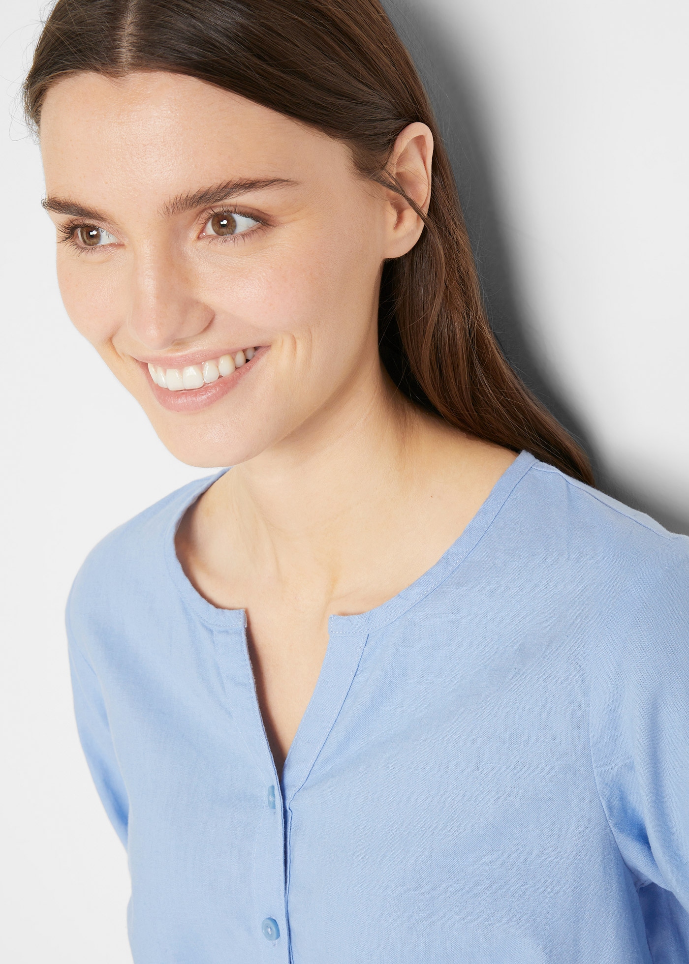 bonprix Langarmbluse »Bluse mit Leinen, 3/4 Arm« Bluse mit Leinen, 3/4 Arm
