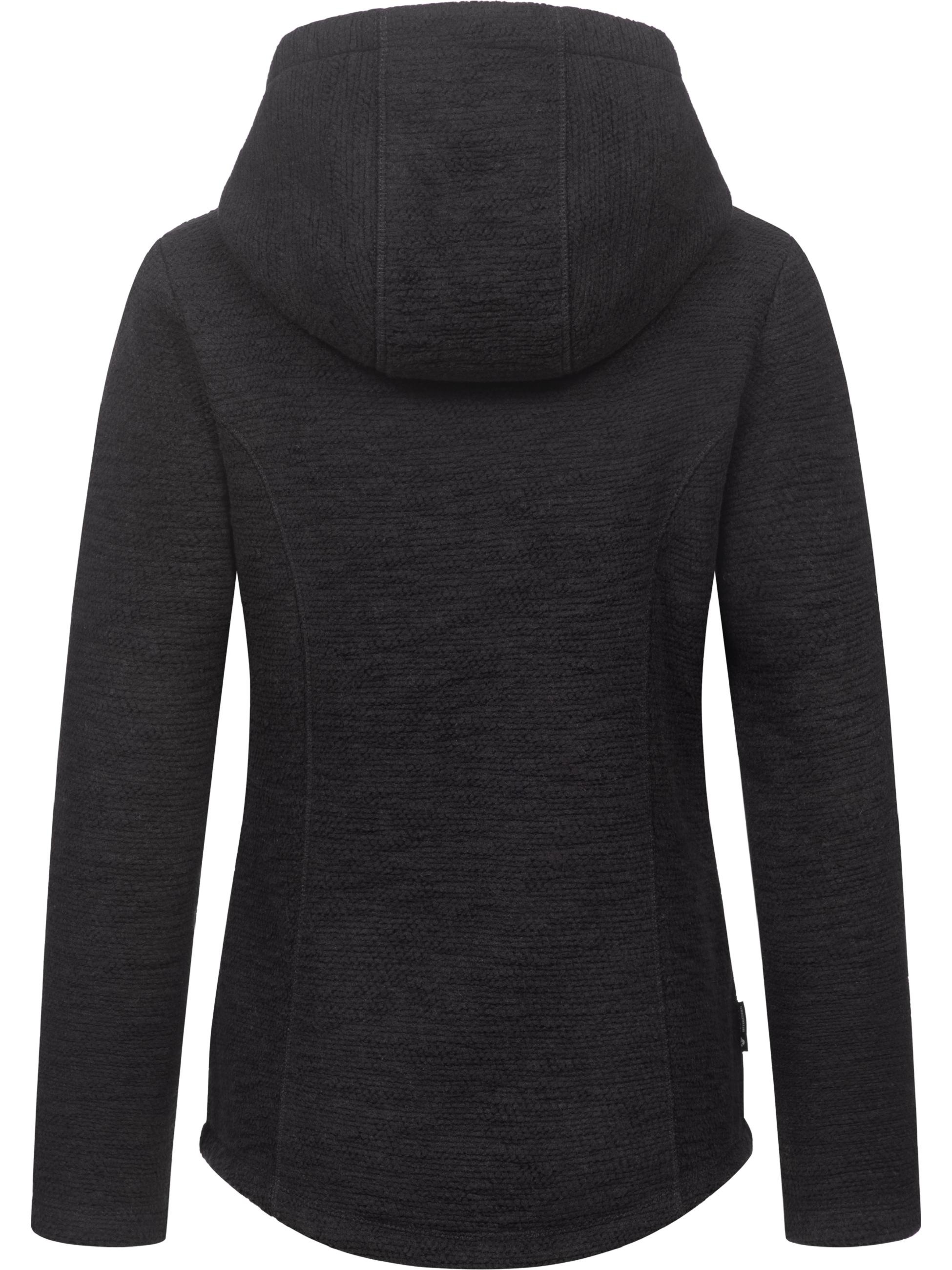 Ragwear Sweatjacke »Kapuzenstrickjacke Lyshka Melange«, Kuschelige Kapuzenjacke in Strick-Optik
