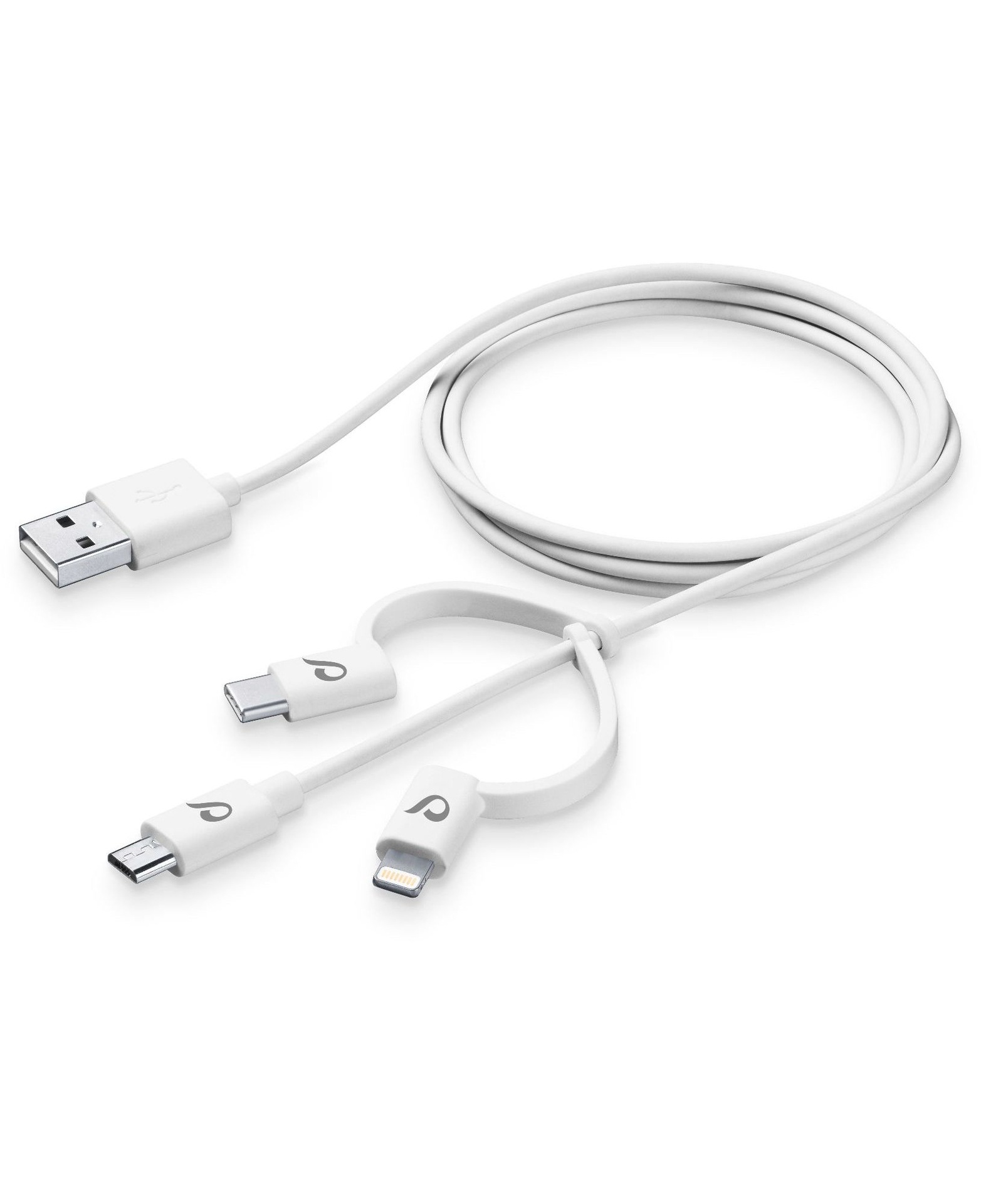 Cellularline USB-Kabel »3in1 Datenkabel 1m Micro-USB/Typ-C/Lightning«, USB-C-Lightning, 100 cm