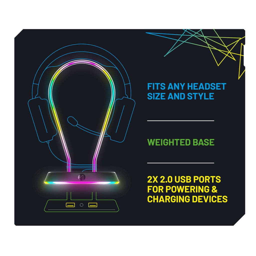 Stealth Gaming-Headset Zubehör »LED Headset Ständer mit Headset C6-100 LED«, 12 RGB Beleuchtungseffekte